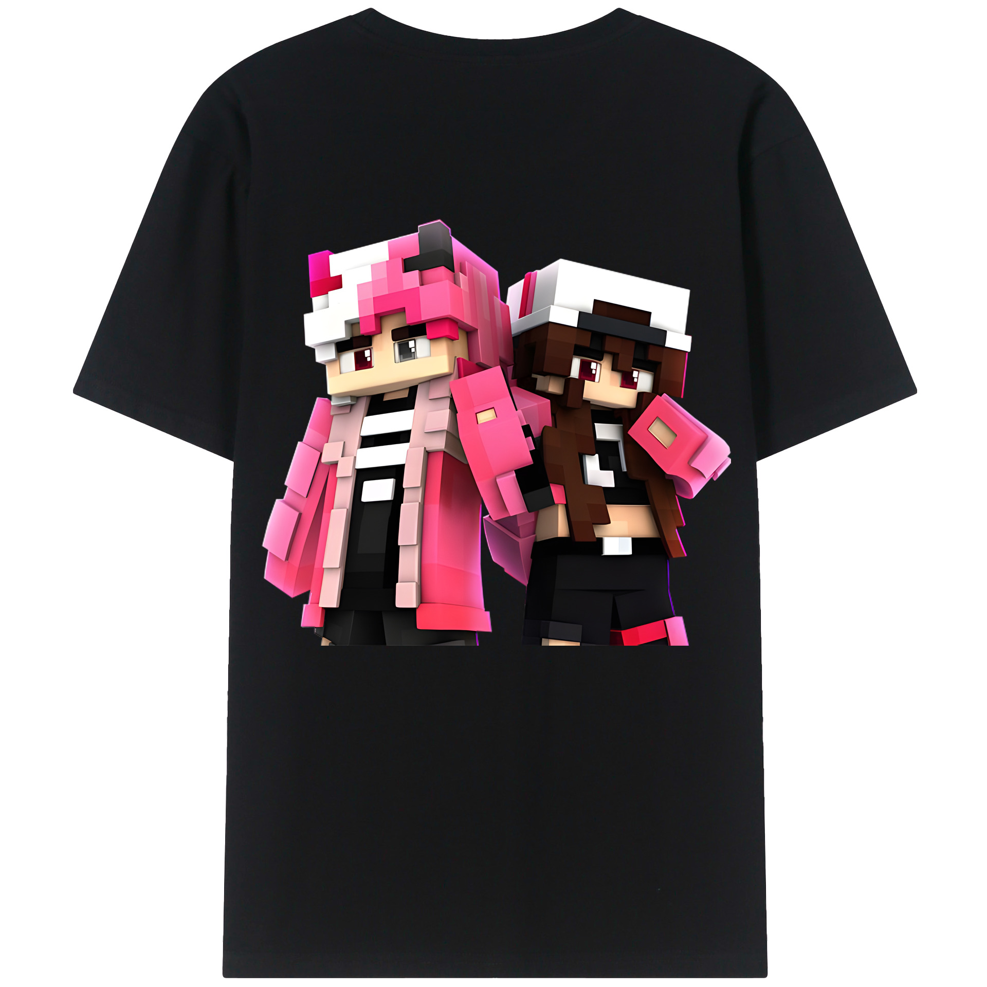 （画像用） マインクラフト ブロックの世界 Minecraft MC Block world 綿100％ メンズ半袖Tシャツ（バックプリント） 通気性