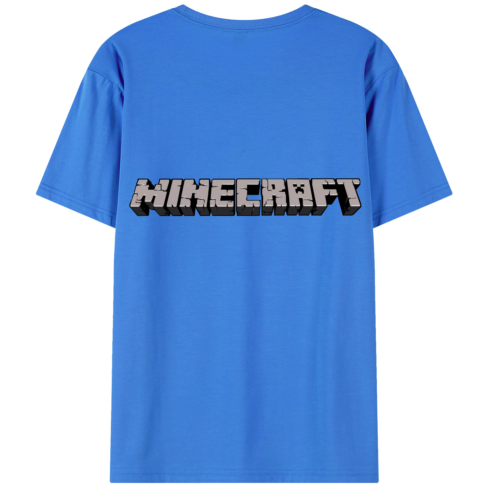 （画像用） マインクラフト ブロックの世界 Minecraft MC Block world 綿100％ メンズ半袖Tシャツ（バックプリント） 通気性
