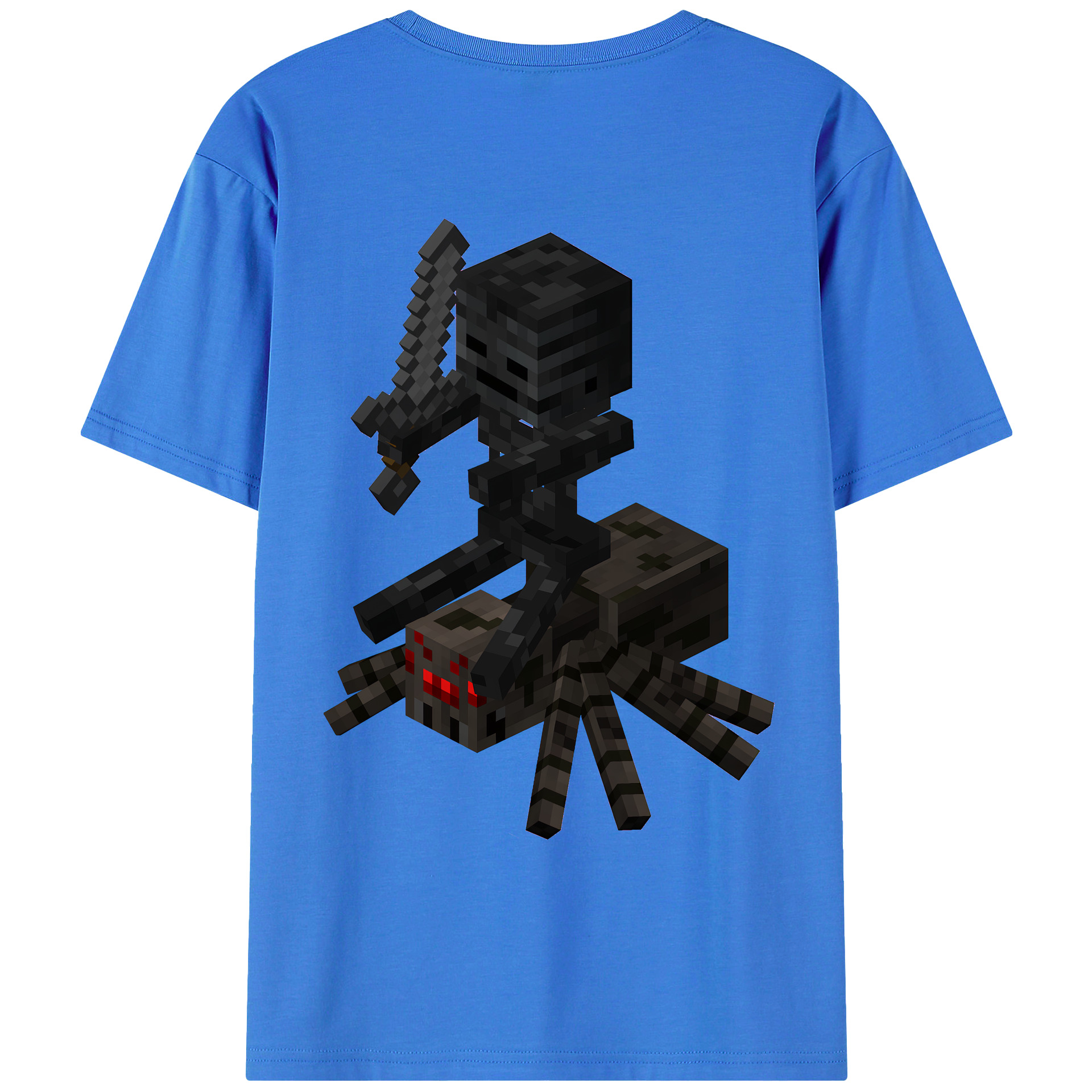 （画像用） マインクラフト ブロックの世界 Minecraft MC Block world 綿100％ メンズ半袖Tシャツ（バックプリント） 通気性