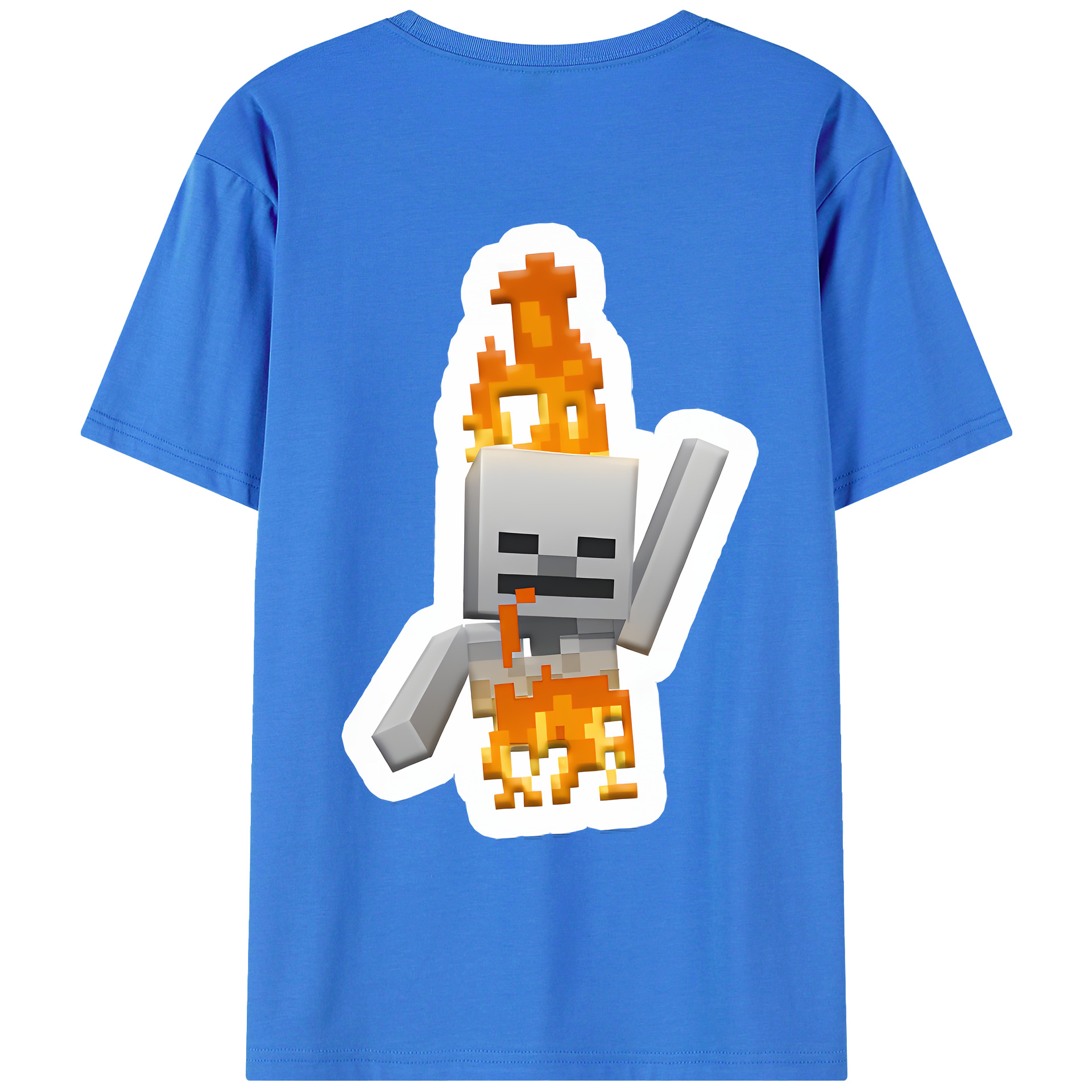 （画像用） マインクラフト ブロックの世界 Minecraft MC Block world 綿100％ メンズ半袖Tシャツ（バックプリント） 通気性