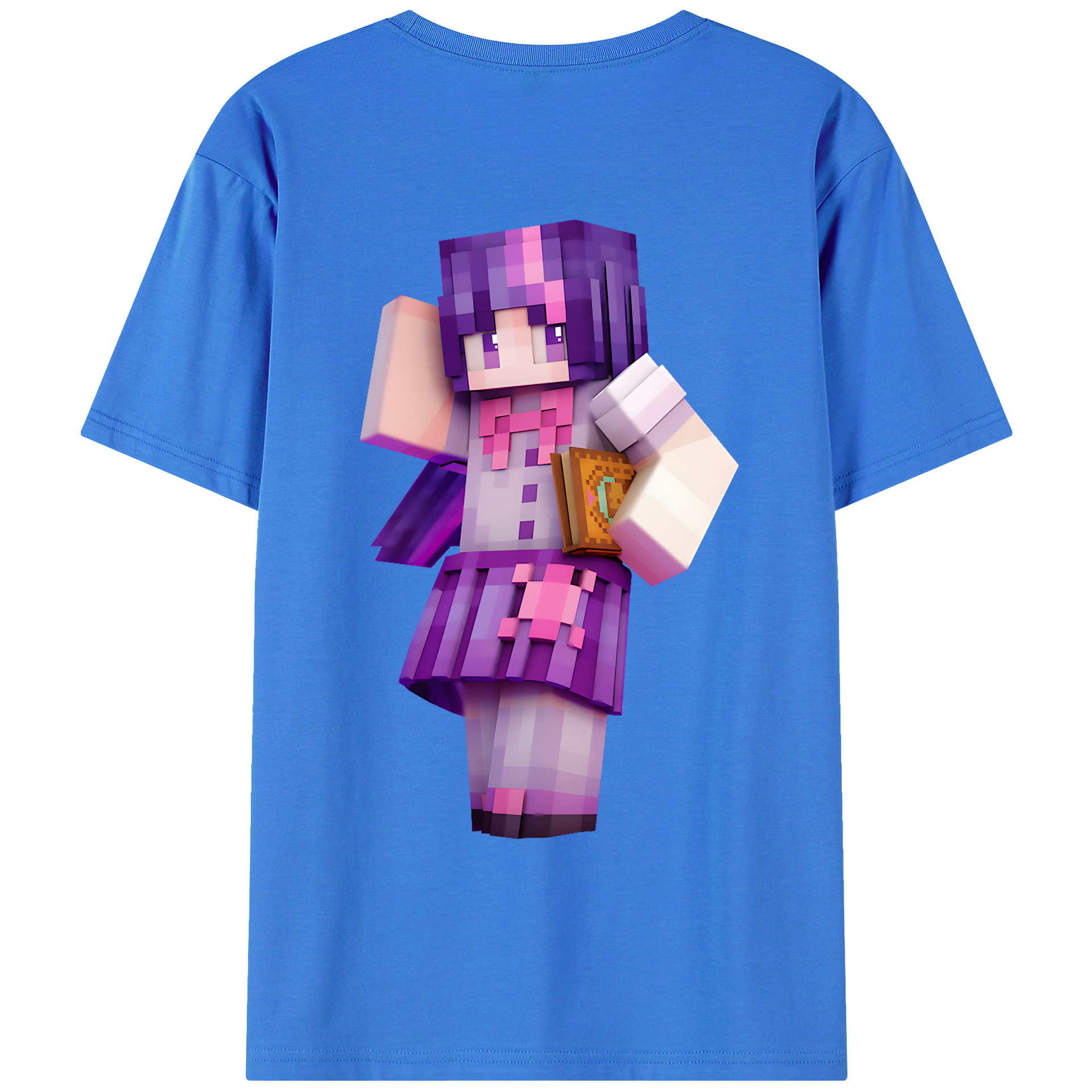 （画像用） マインクラフト ブロックの世界 Minecraft MC Block world 綿100％ メンズ半袖Tシャツ（バックプリント） 通気性