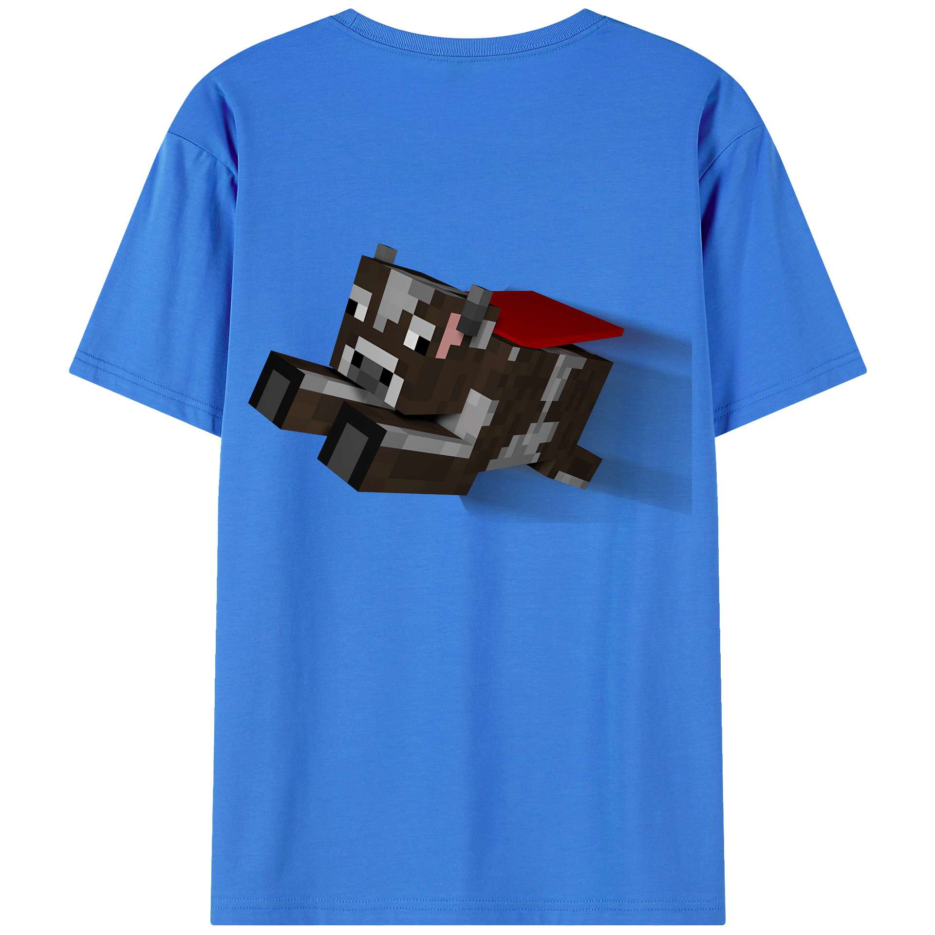 （画像用） マインクラフト ブロックの世界 Minecraft MC Block world 綿100％ メンズ半袖Tシャツ（バックプリント） 通気性