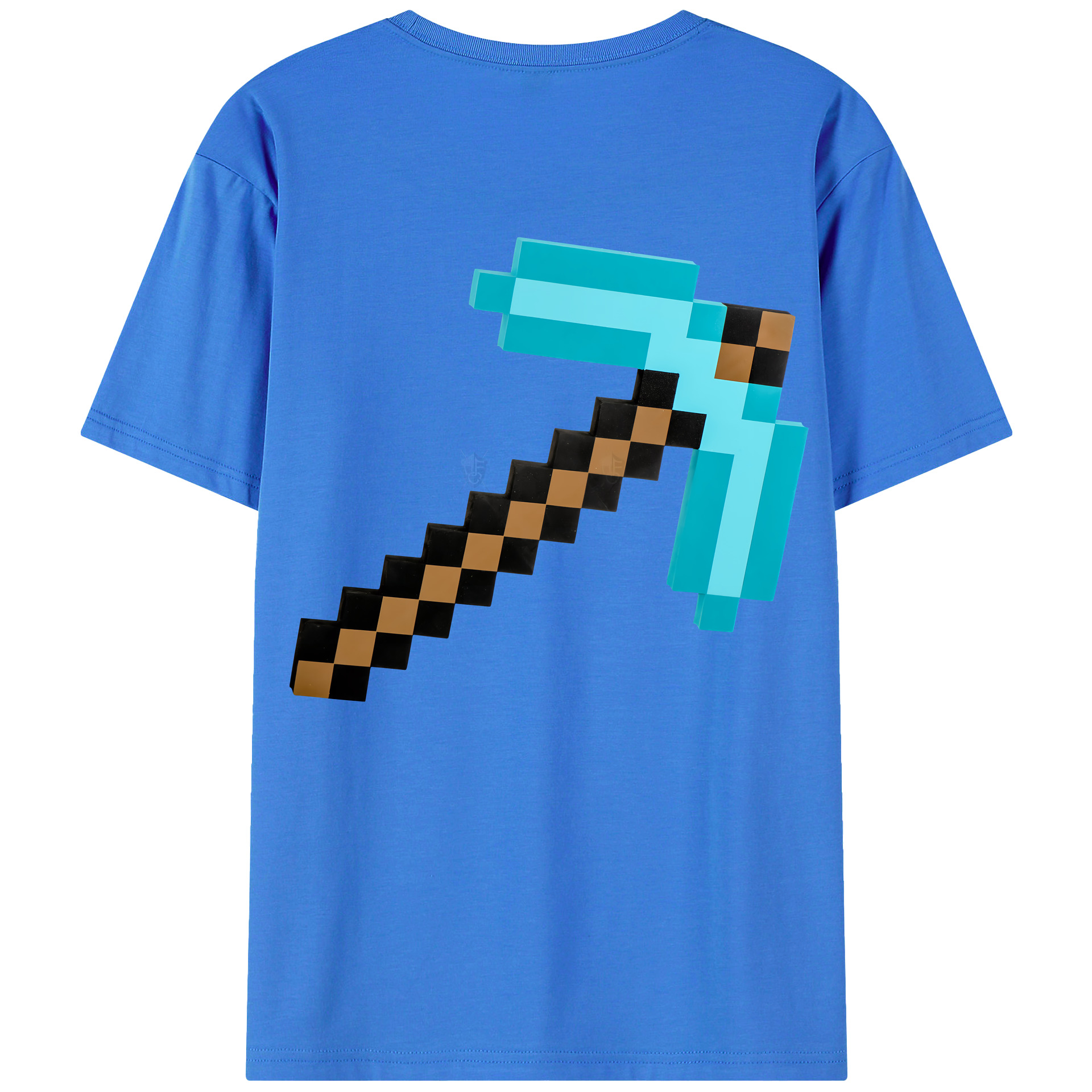 （画像用） マインクラフト ブロックの世界 Minecraft MC Block world 綿100％ メンズ半袖Tシャツ（バックプリント） 通気性
