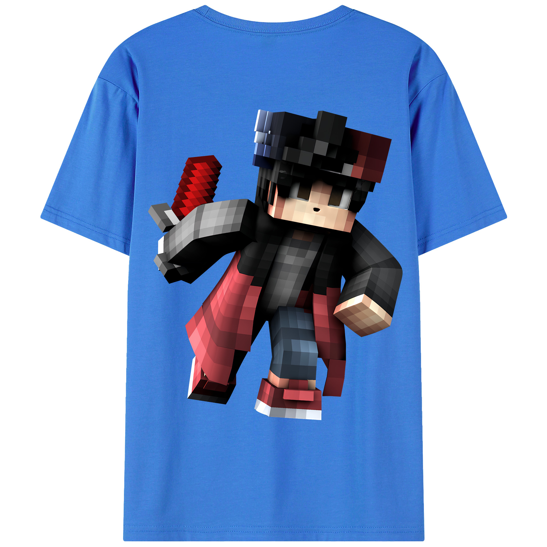 （画像用） マインクラフト ブロックの世界 Minecraft MC Block world 綿100％ メンズ半袖Tシャツ（バックプリント） 通気性