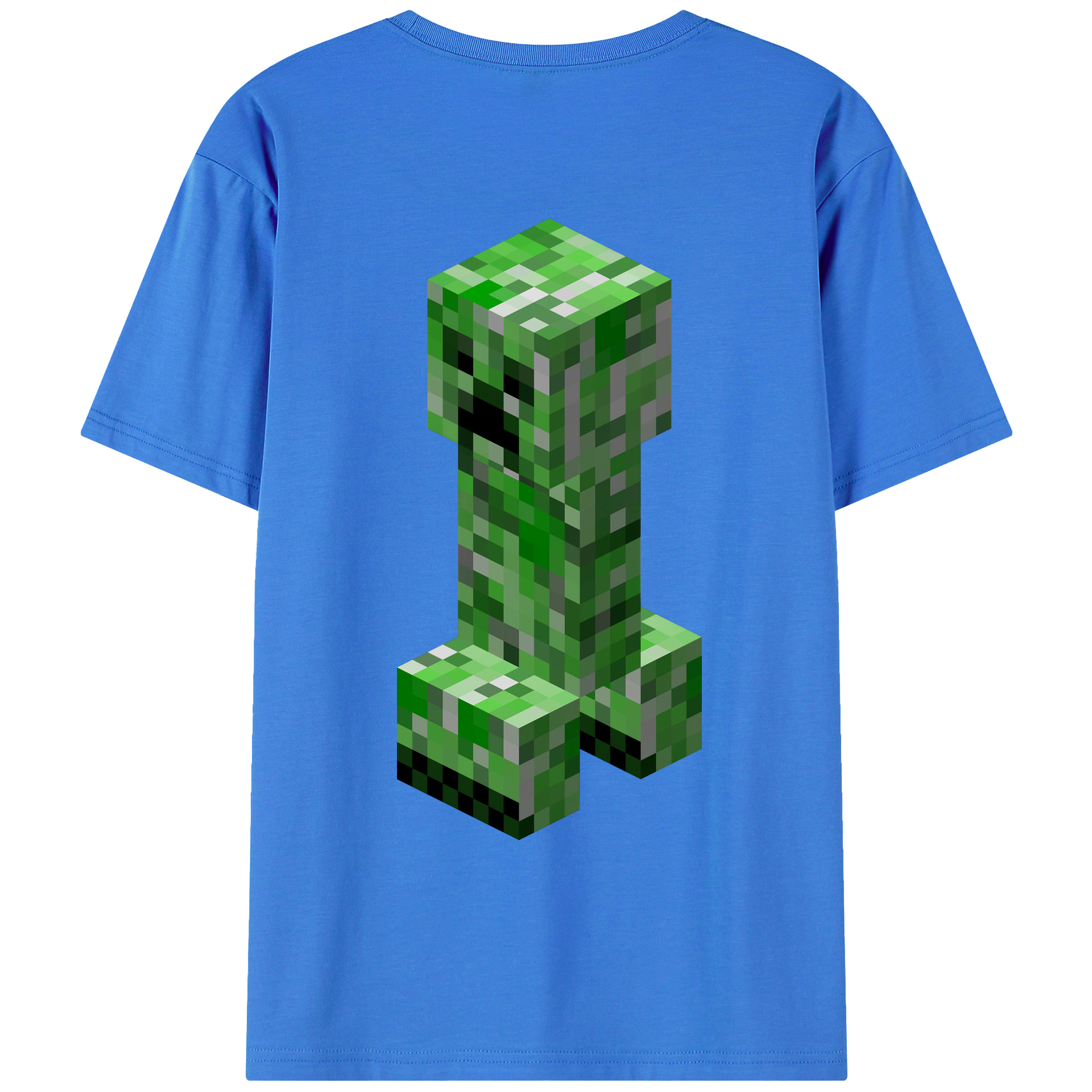（画像用） マインクラフト ブロックの世界 Minecraft MC Block world 綿100％ メンズ半袖Tシャツ（バックプリント） 通気性