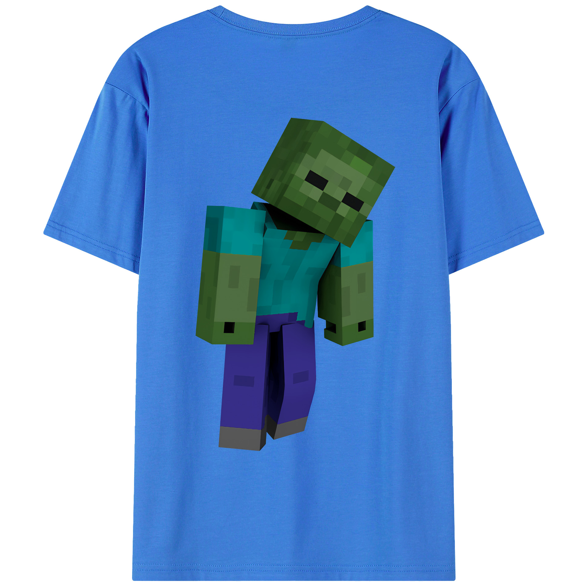 （画像用） マインクラフト ブロックの世界 Minecraft MC Block world 綿100％ メンズ半袖Tシャツ（バックプリント） 通気性