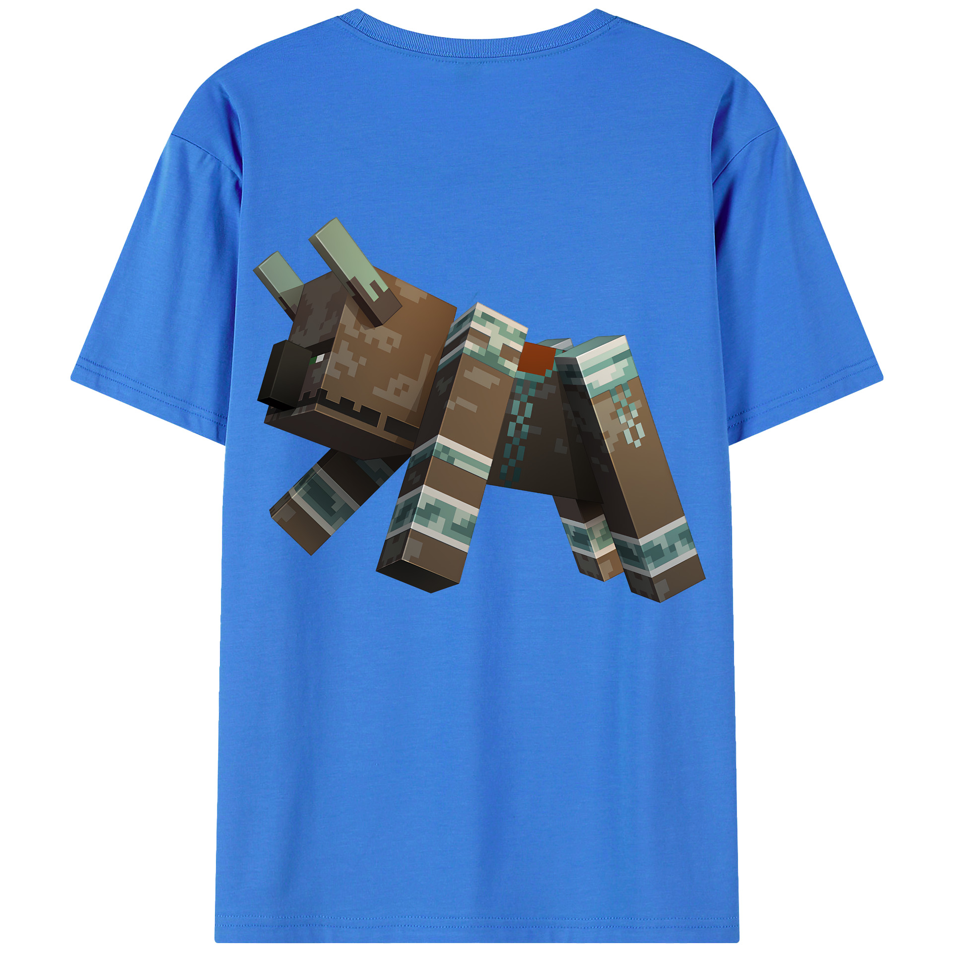 （画像用） マインクラフト ブロックの世界 Minecraft MC Block world 綿100％ メンズ半袖Tシャツ（バックプリント） 通気性