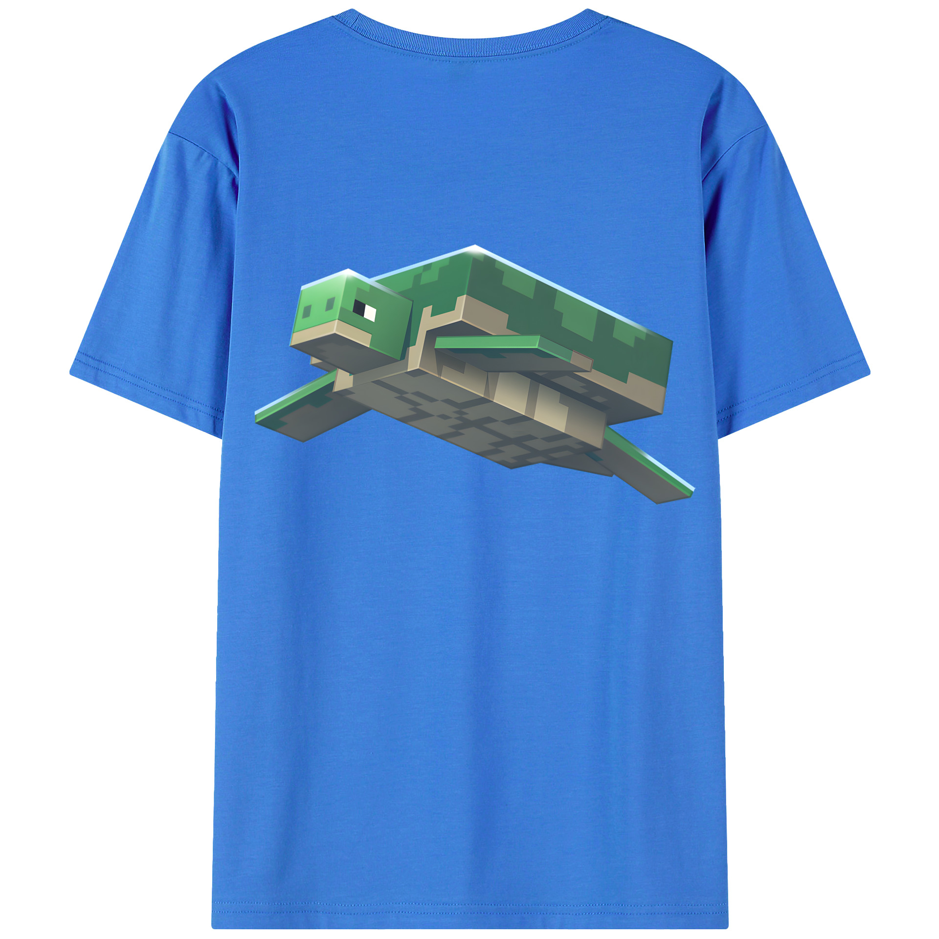 （画像用） マインクラフト ブロックの世界 Minecraft MC Block world 綿100％ メンズ半袖Tシャツ（バックプリント） 通気性