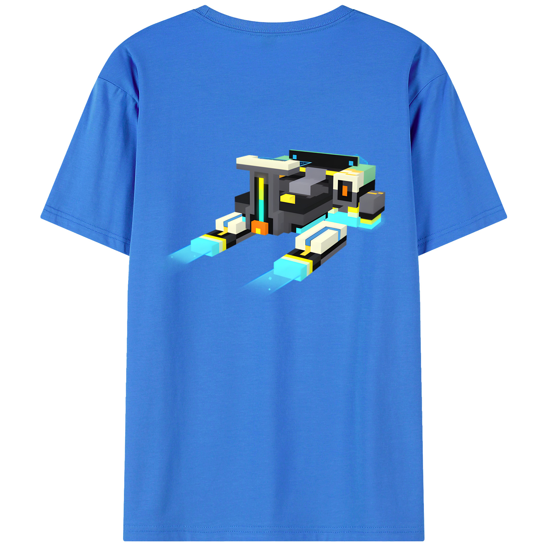 （画像用） マインクラフト ブロックの世界 Minecraft MC Block world 綿100％ メンズ半袖Tシャツ（バックプリント） 通気性