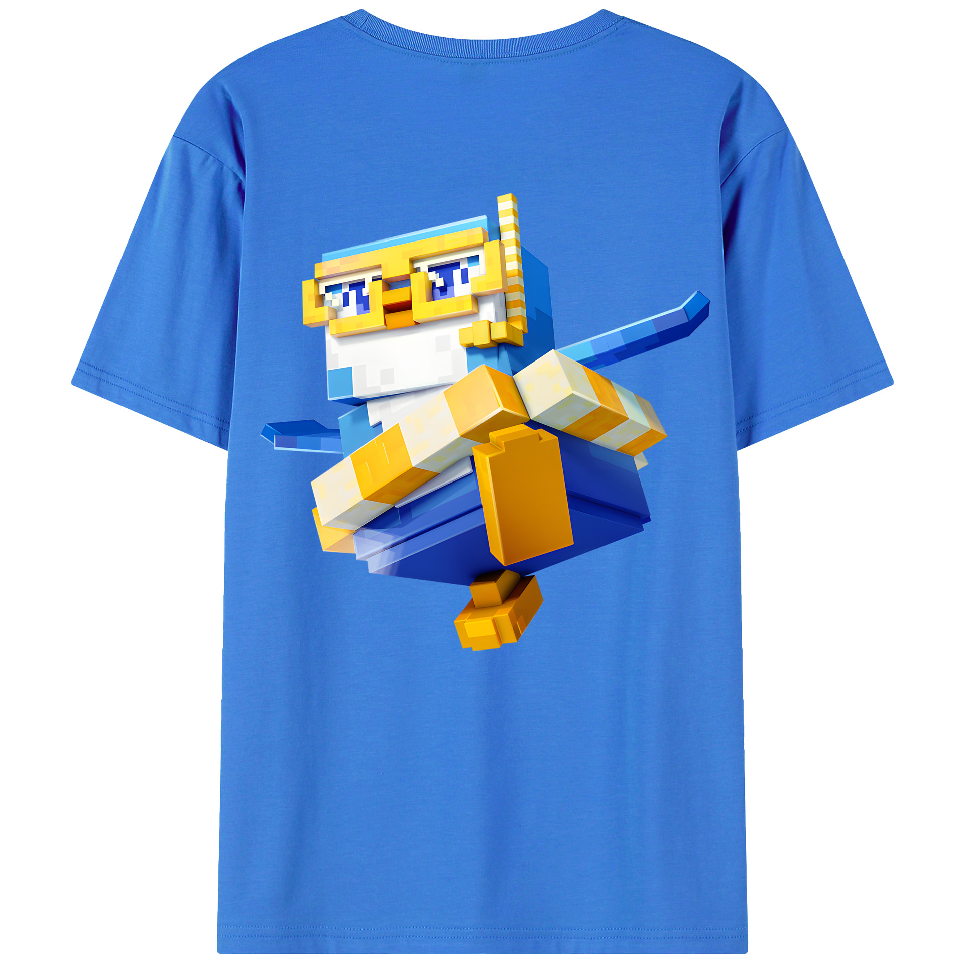 （画像用） マインクラフト ブロックの世界 Minecraft MC Block world 綿100％ メンズ半袖Tシャツ（バックプリント） 通気性