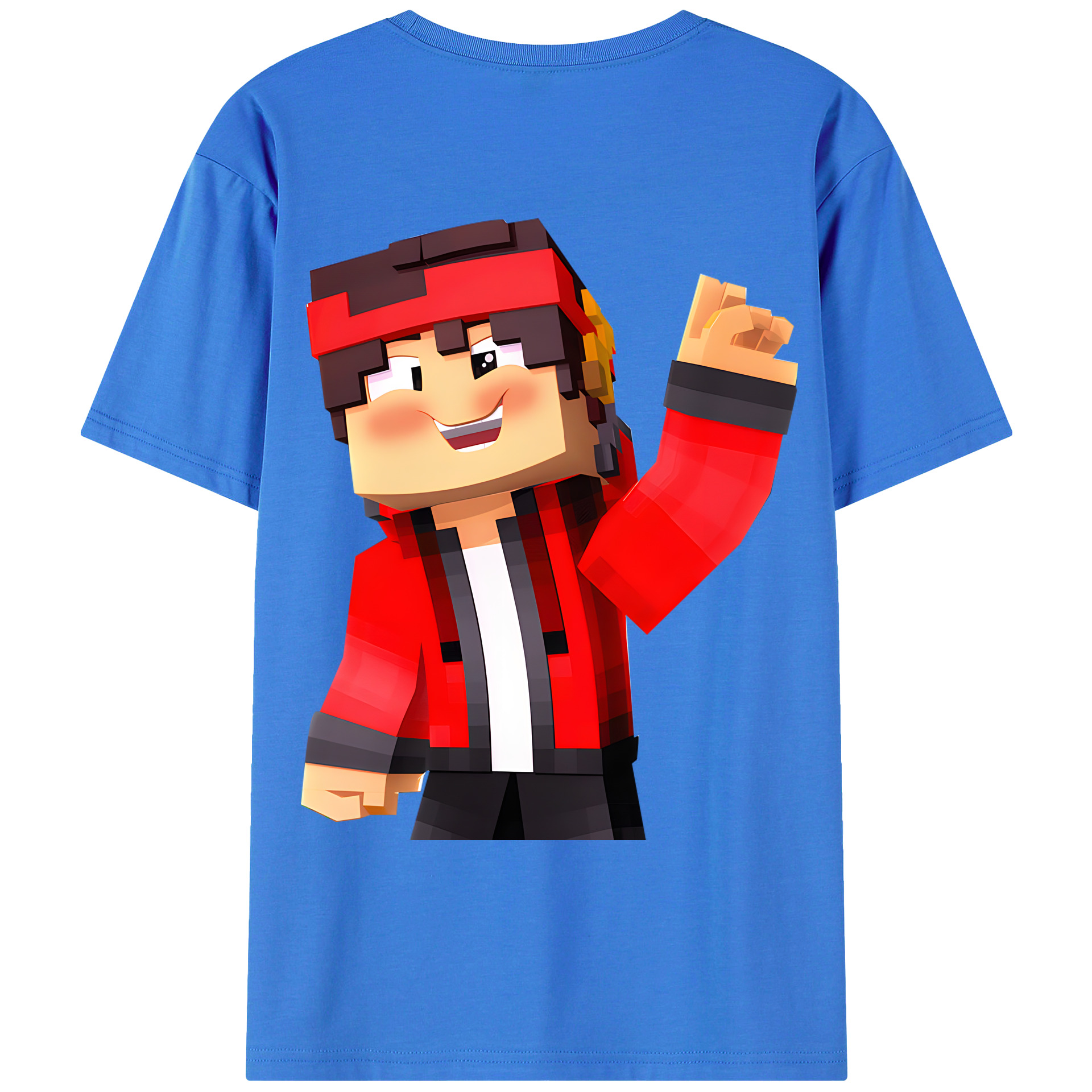 （画像用） マインクラフト ブロックの世界 Minecraft MC Block world 綿100％ メンズ半袖Tシャツ（バックプリント） 通気性