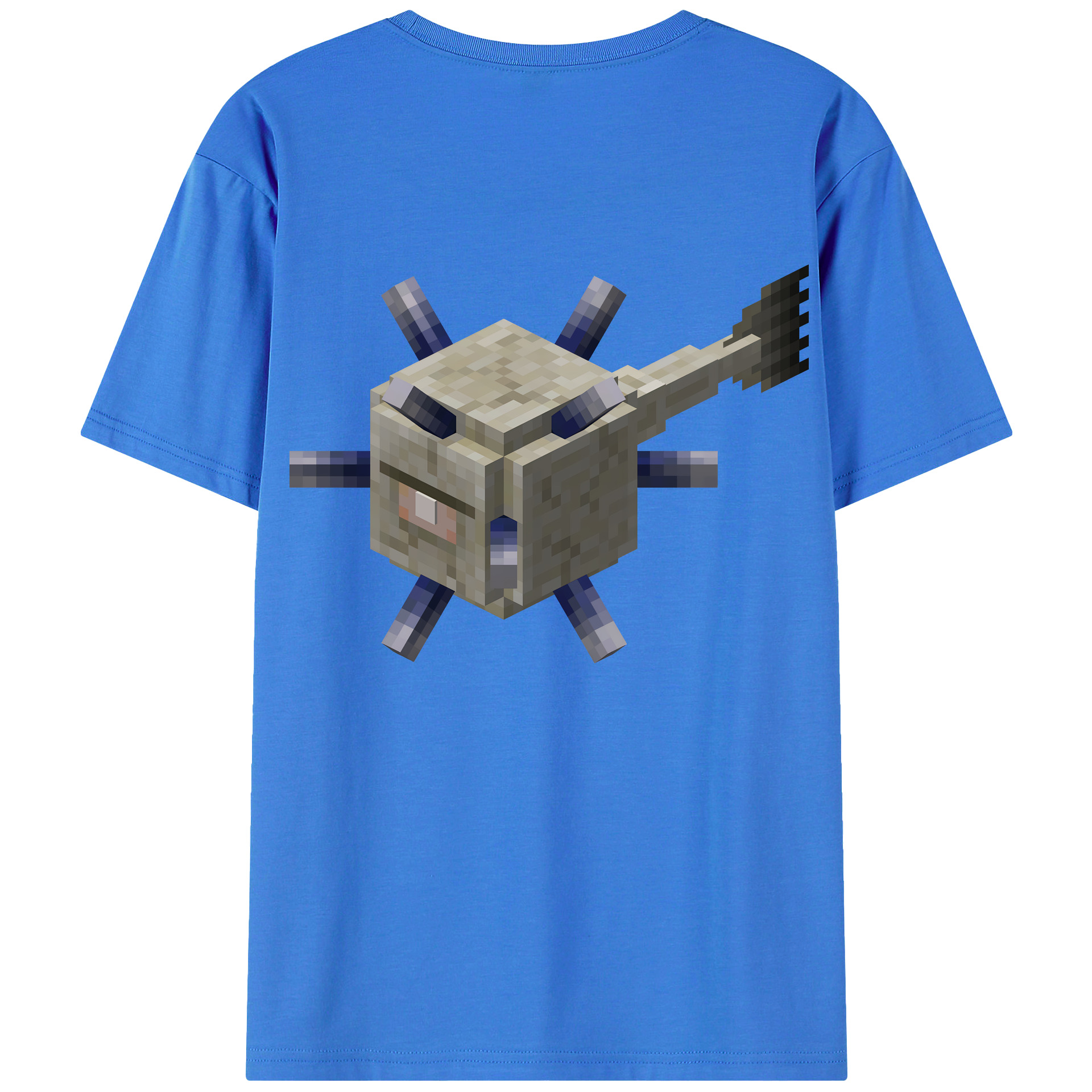（画像用） マインクラフト ブロックの世界 Minecraft MC Block world 綿100％ メンズ半袖Tシャツ（バックプリント） 通気性