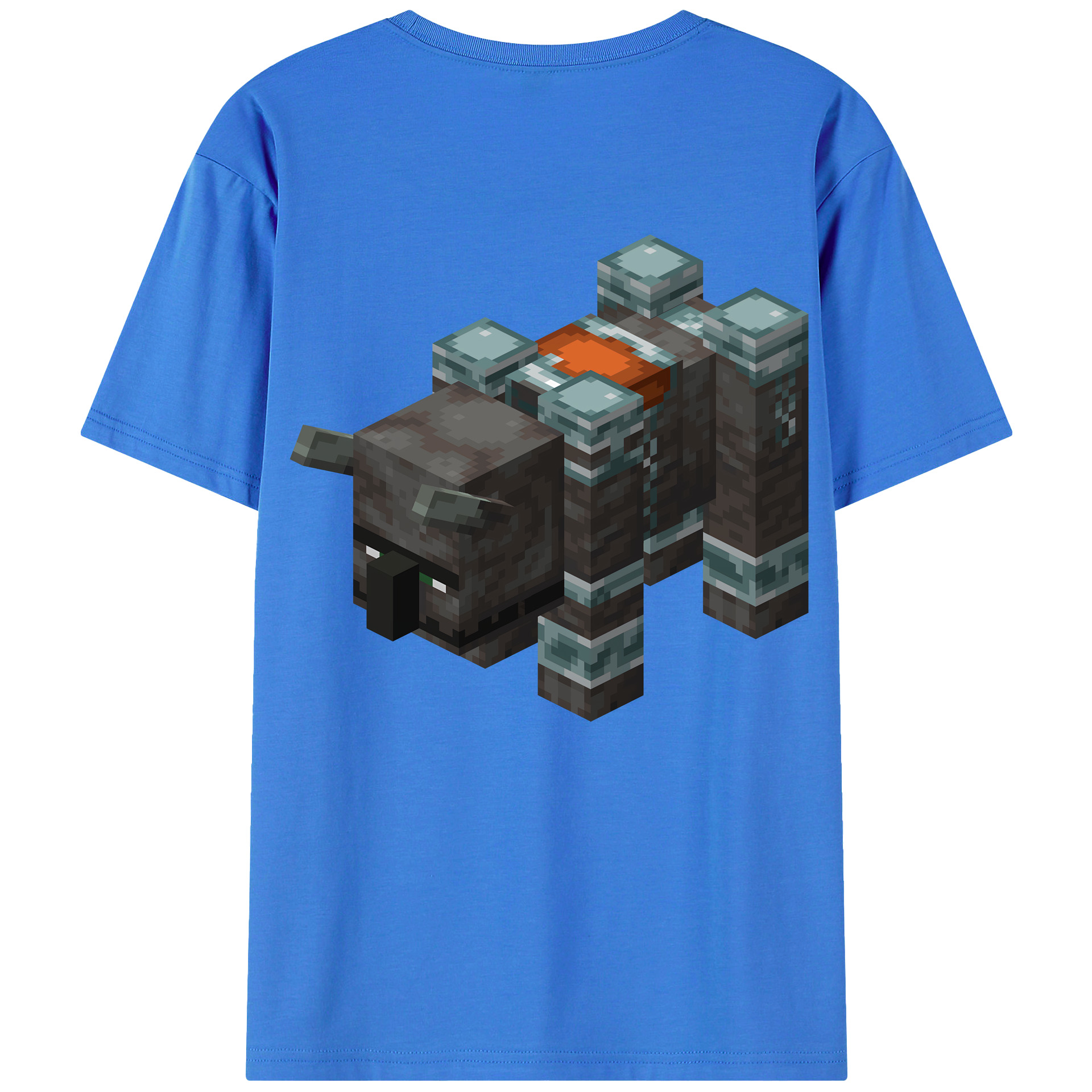 （画像用） マインクラフト ブロックの世界 Minecraft MC Block world 綿100％ メンズ半袖Tシャツ（バックプリント） 通気性