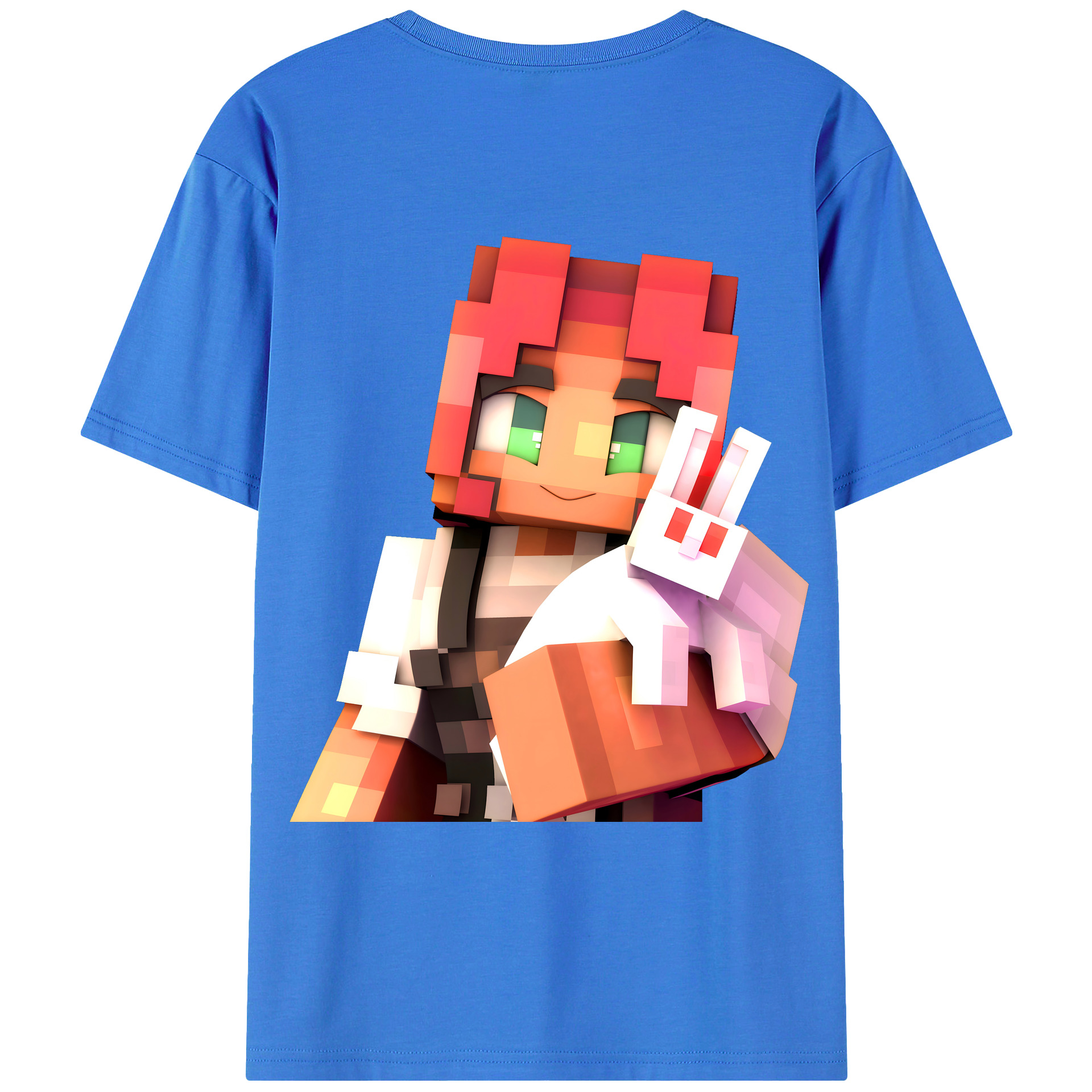 （画像用） マインクラフト ブロックの世界 Minecraft MC Block world 綿100％ メンズ半袖Tシャツ（バックプリント） 通気性