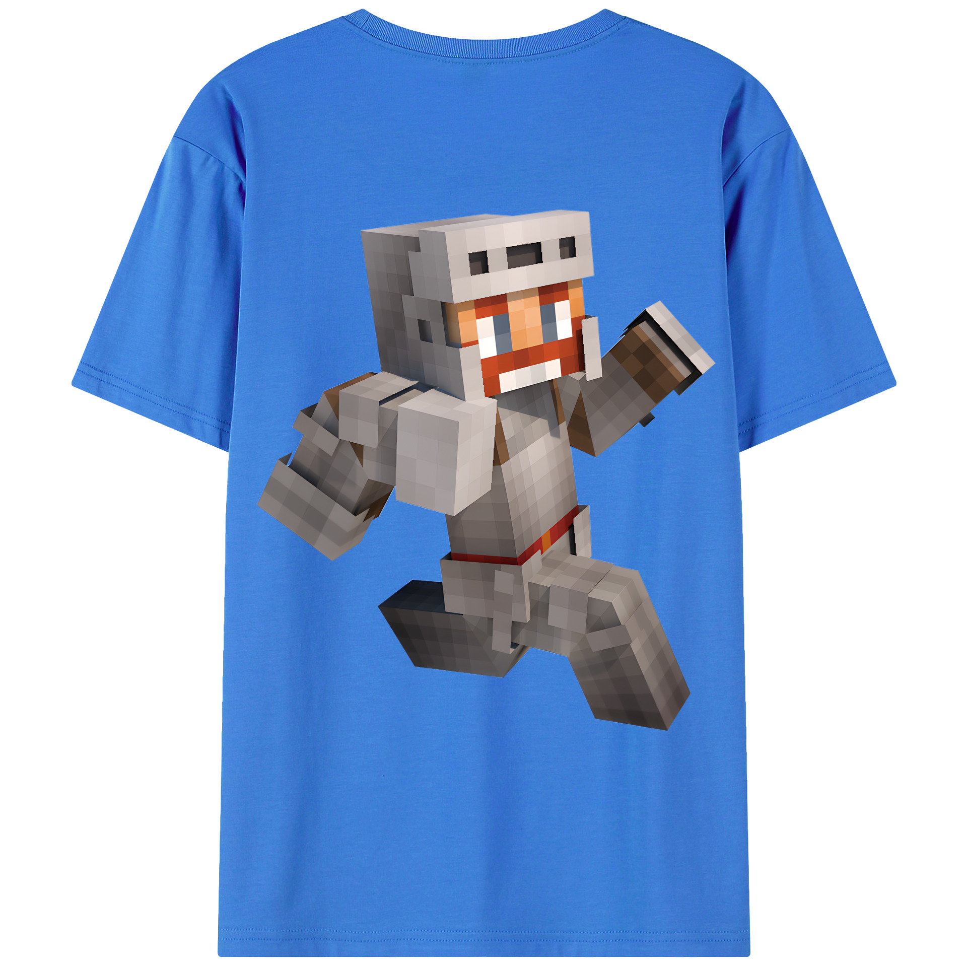 （画像用） マインクラフト ブロックの世界 Minecraft MC Block world 綿100％ メンズ半袖Tシャツ（バックプリント） 通気性