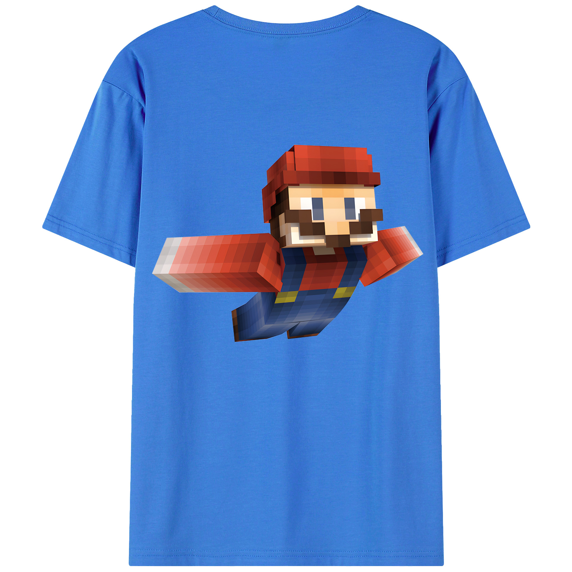 （画像用） マインクラフト ブロックの世界 Minecraft MC Block world 綿100％ メンズ半袖Tシャツ（バックプリント） 通気性
