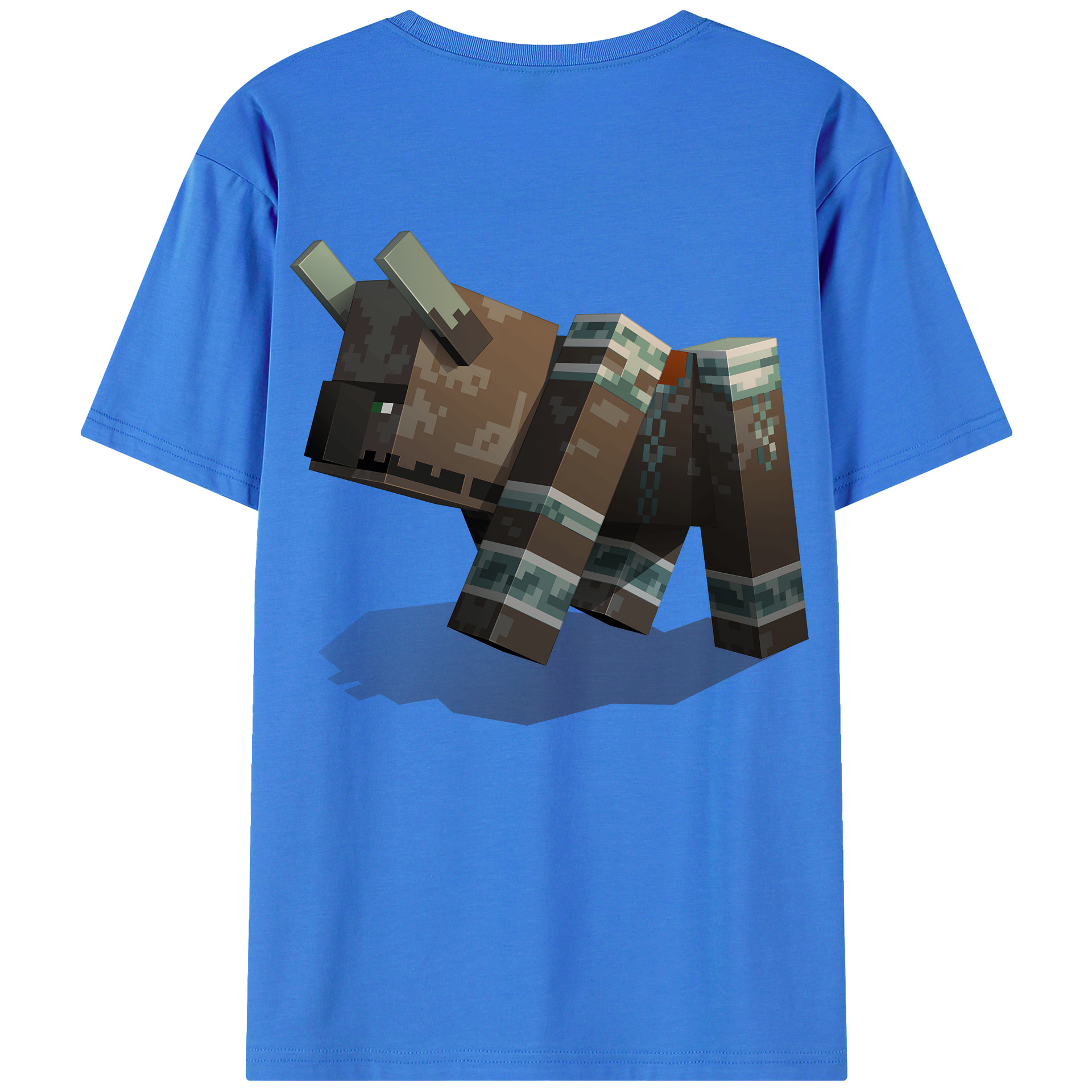 （画像用） マインクラフト ブロックの世界 Minecraft MC Block world 綿100％ メンズ半袖Tシャツ（バックプリント） 通気性