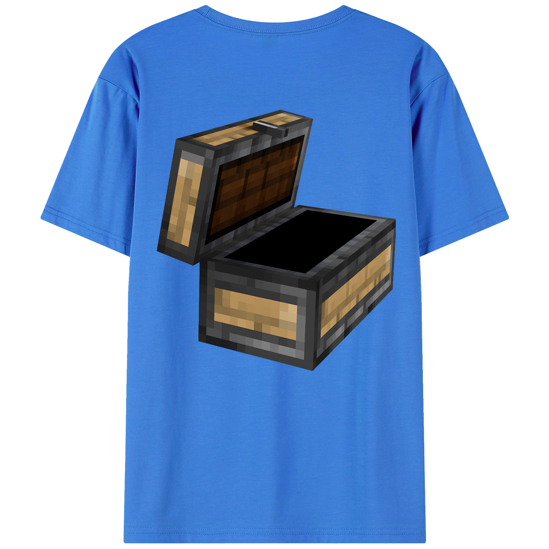 （画像用） マインクラフト ブロックの世界 Minecraft MC Block world 綿100％ メンズ半袖Tシャツ（バックプリント） 通気性