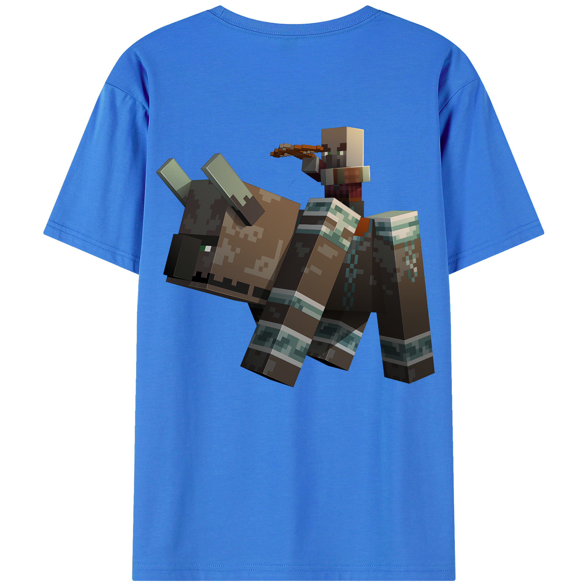 （画像用） マインクラフト ブロックの世界 Minecraft MC Block world 綿100％ メンズ半袖Tシャツ（バックプリント） 通気性