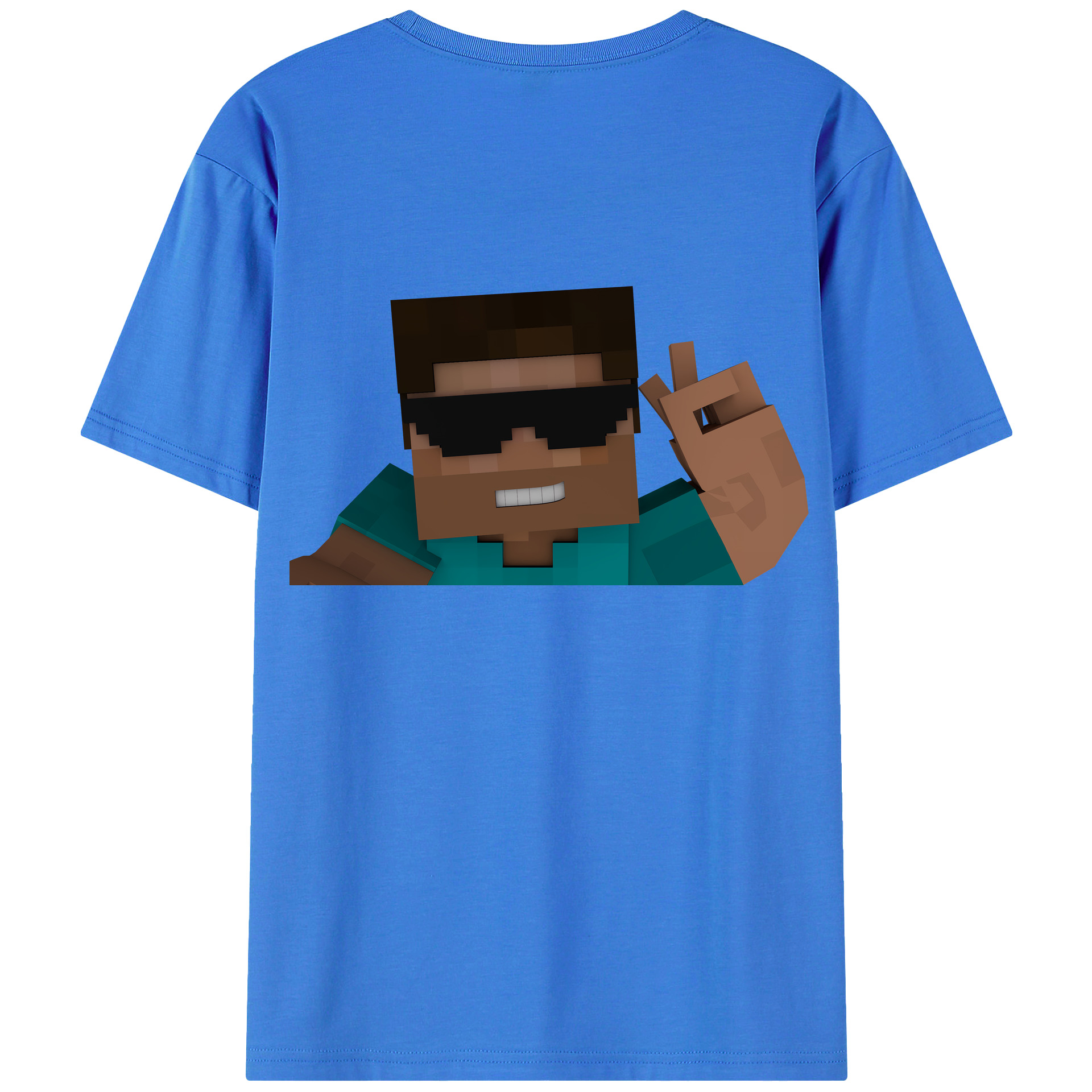 （画像用） マインクラフト ブロックの世界 Minecraft MC Block world 綿100％ メンズ半袖Tシャツ（バックプリント） 通気性