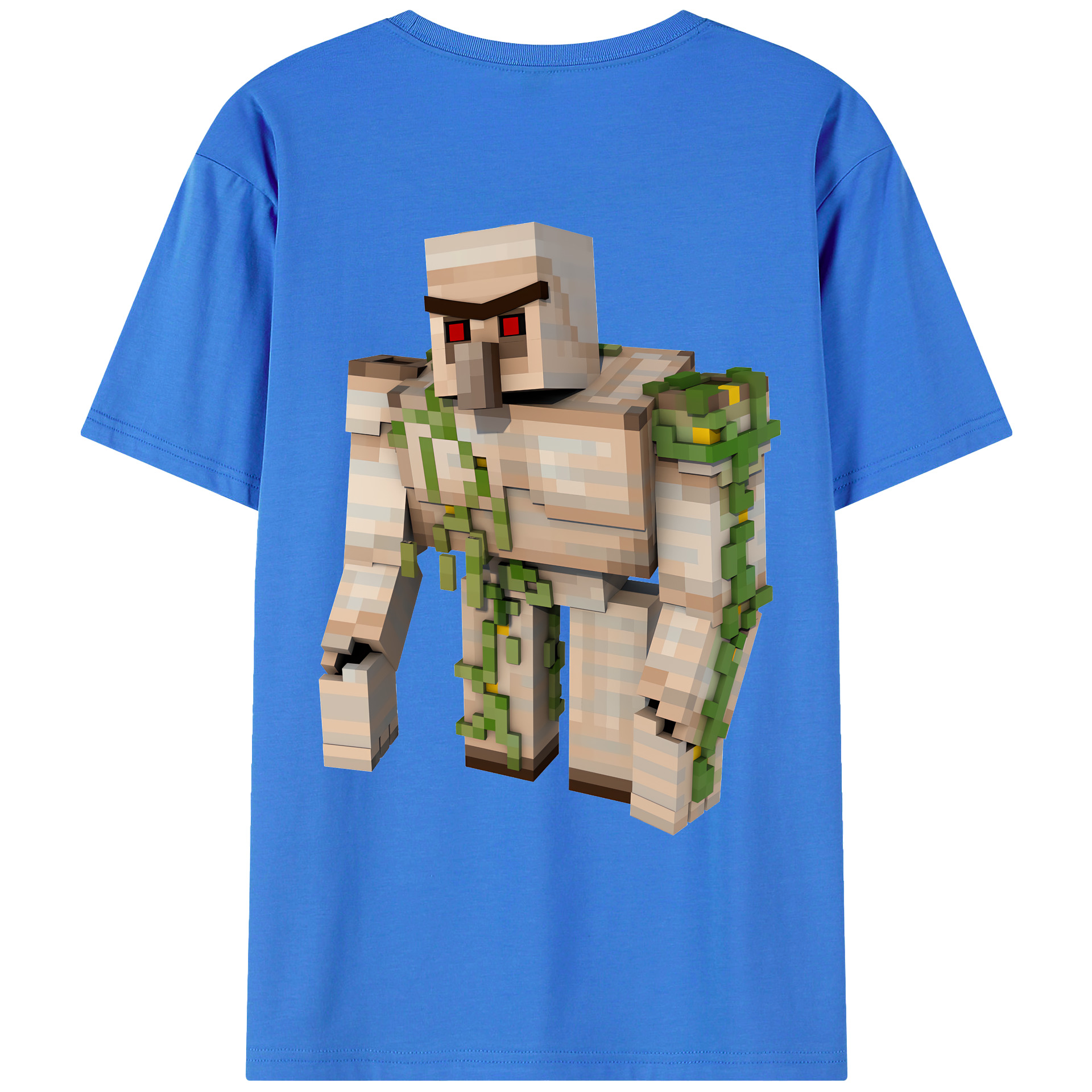 （画像用） マインクラフト ブロックの世界 Minecraft MC Block world 綿100％ メンズ半袖Tシャツ（バックプリント） 通気性