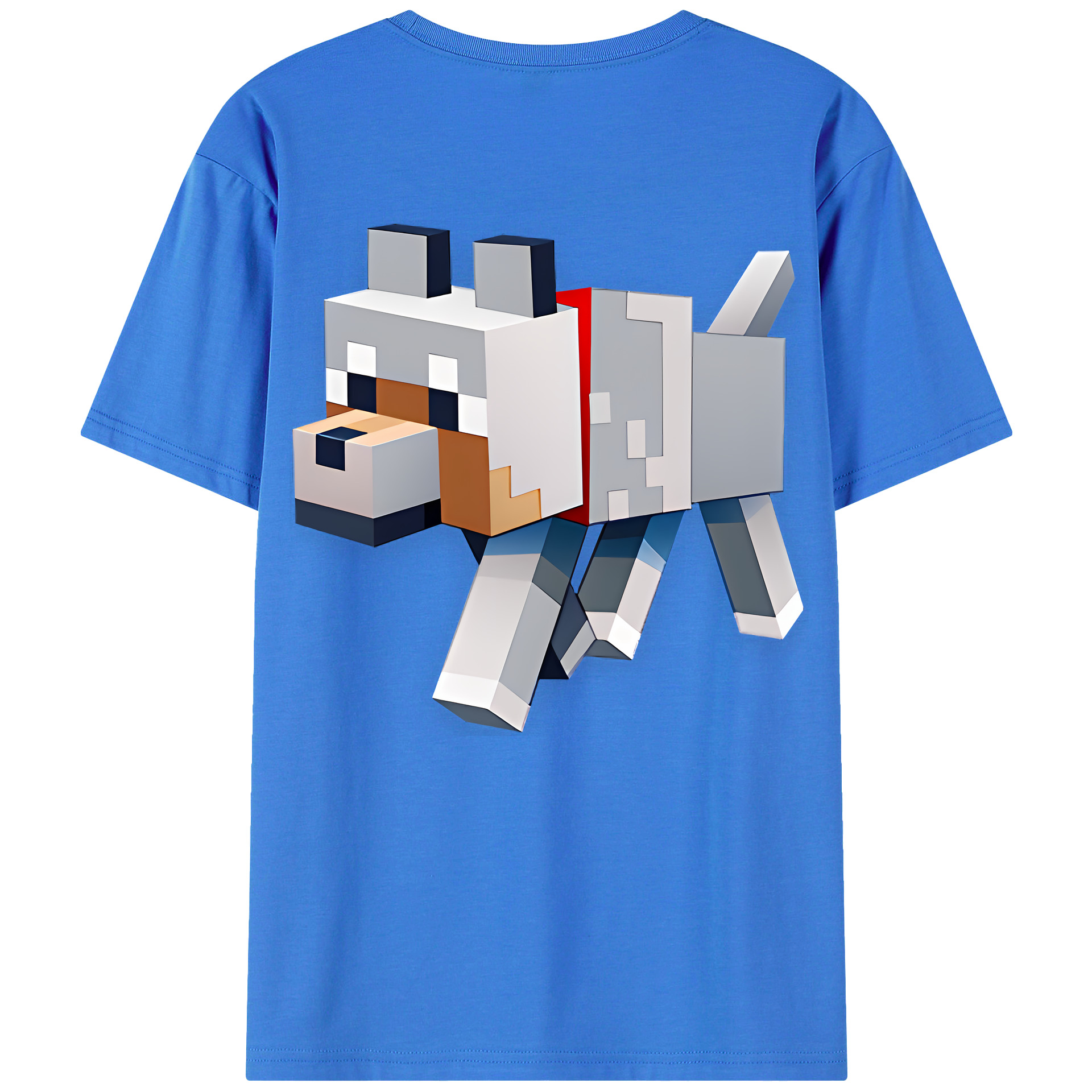 （画像用） マインクラフト ブロックの世界 Minecraft MC Block world 綿100％ メンズ半袖Tシャツ（バックプリント） 通気性
