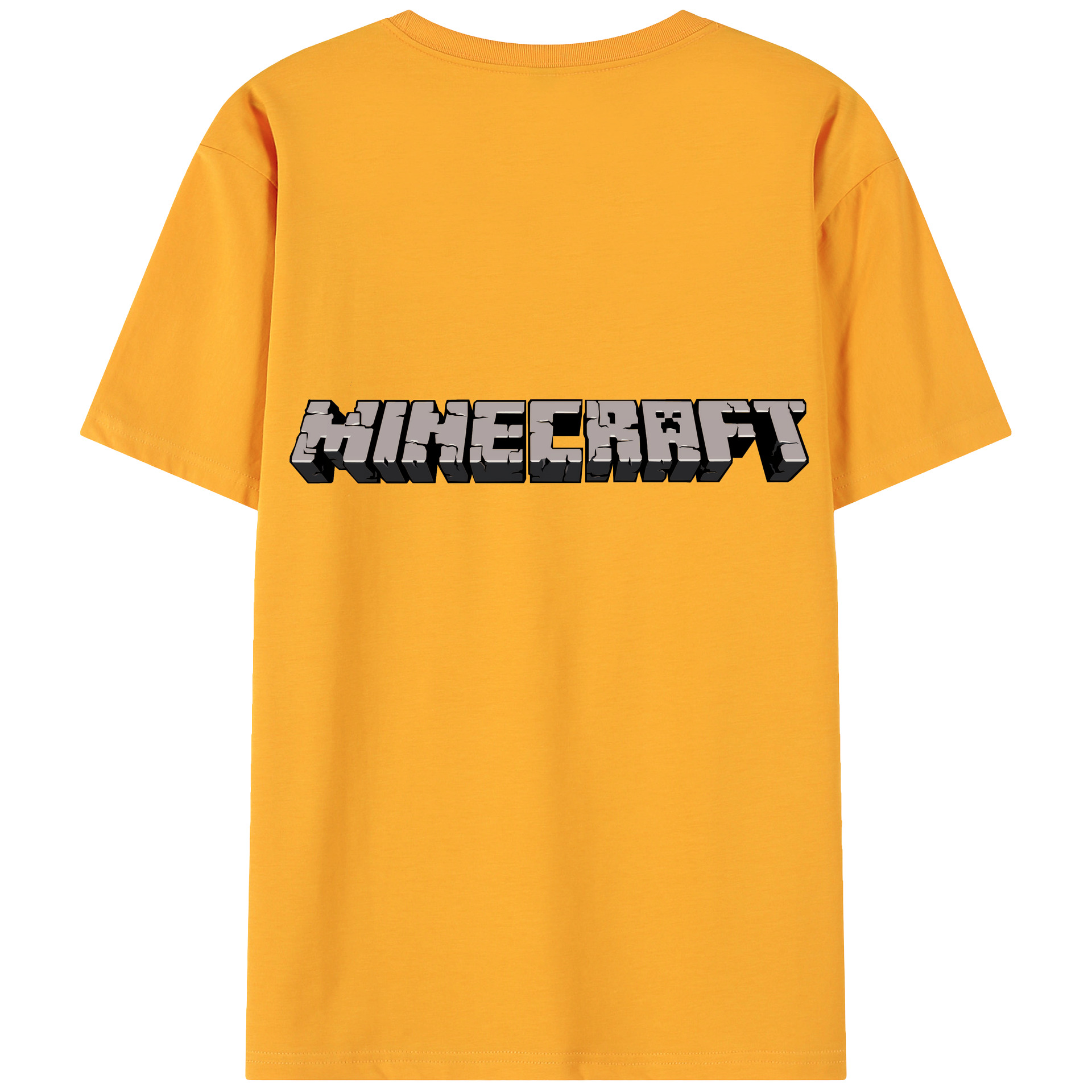 （画像用） マインクラフト ブロックの世界 Minecraft MC Block world 綿100％ メンズ半袖Tシャツ（バックプリント） 通気性