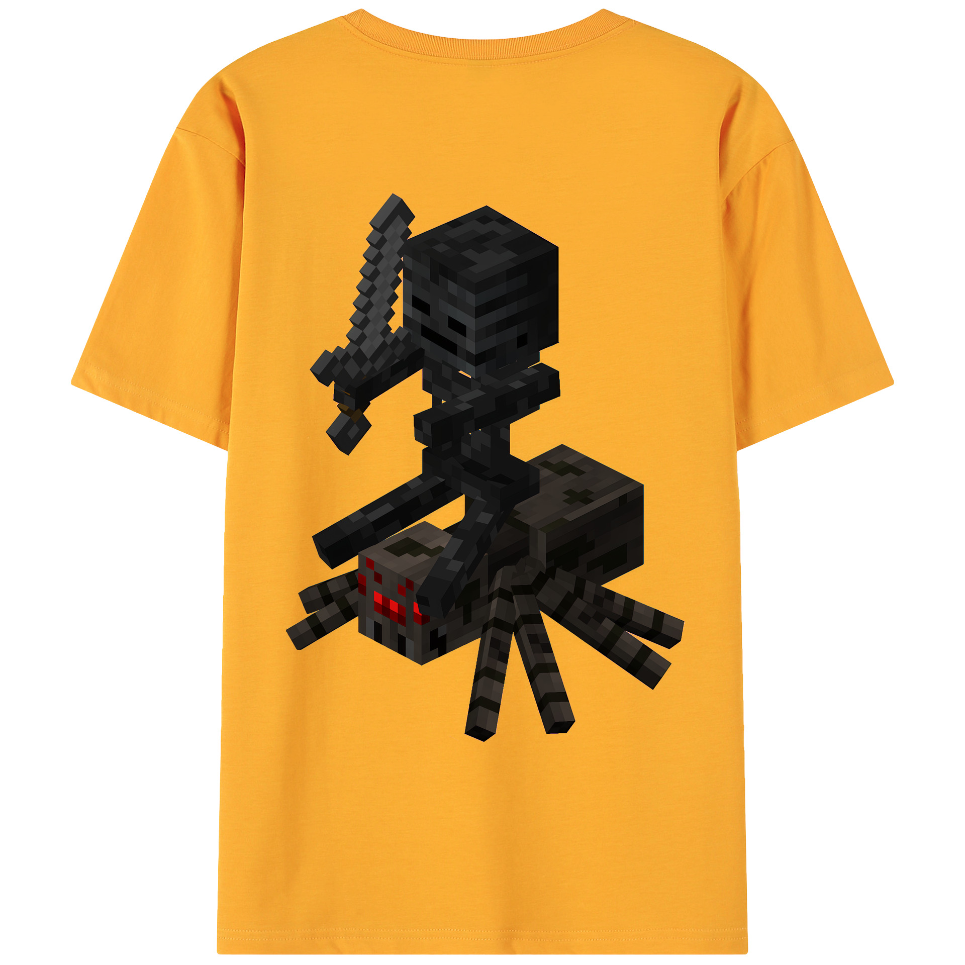 （画像用） マインクラフト ブロックの世界 Minecraft MC Block world 綿100％ メンズ半袖Tシャツ（バックプリント） 通気性
