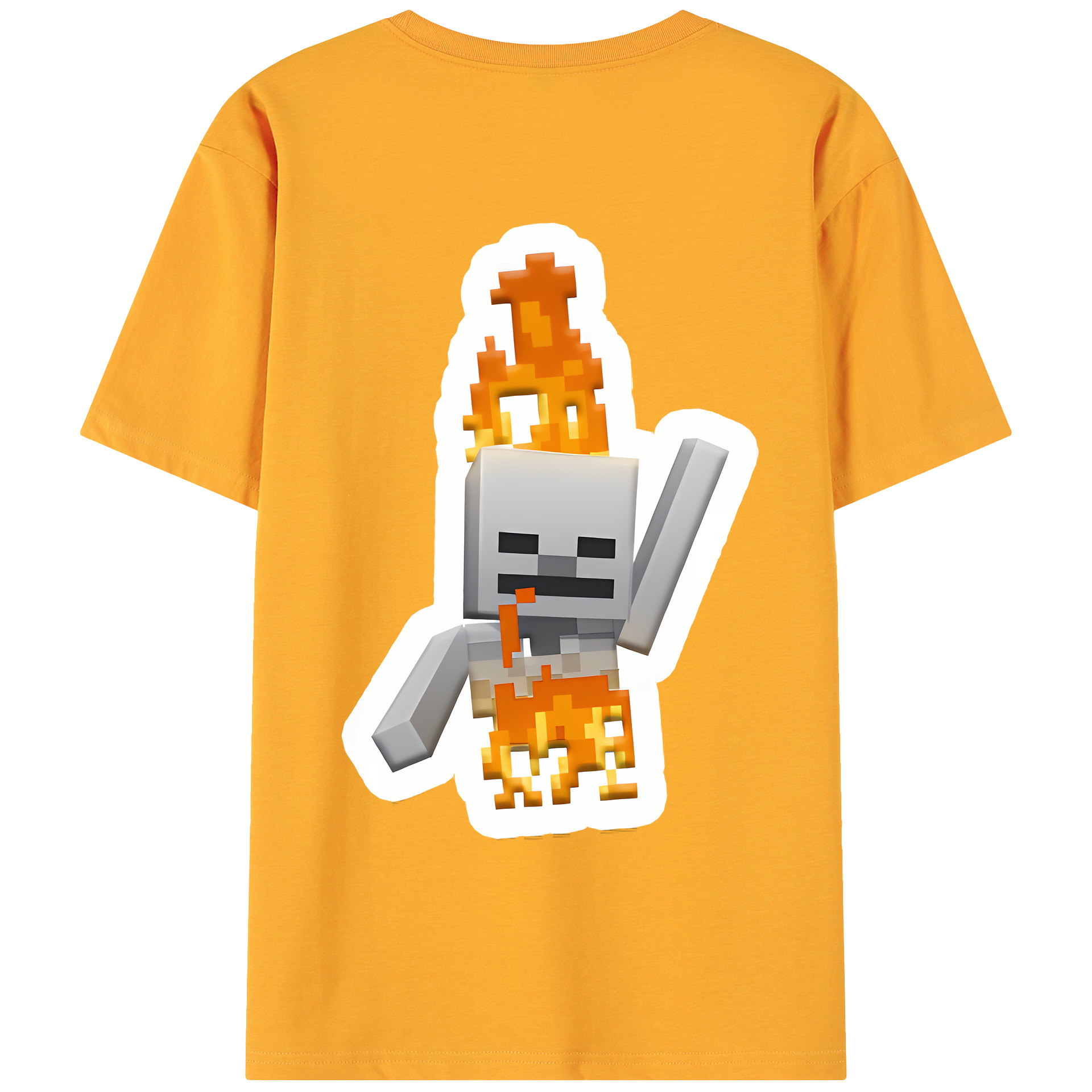 （画像用） マインクラフト ブロックの世界 Minecraft MC Block world 綿100％ メンズ半袖Tシャツ（バックプリント） 通気性