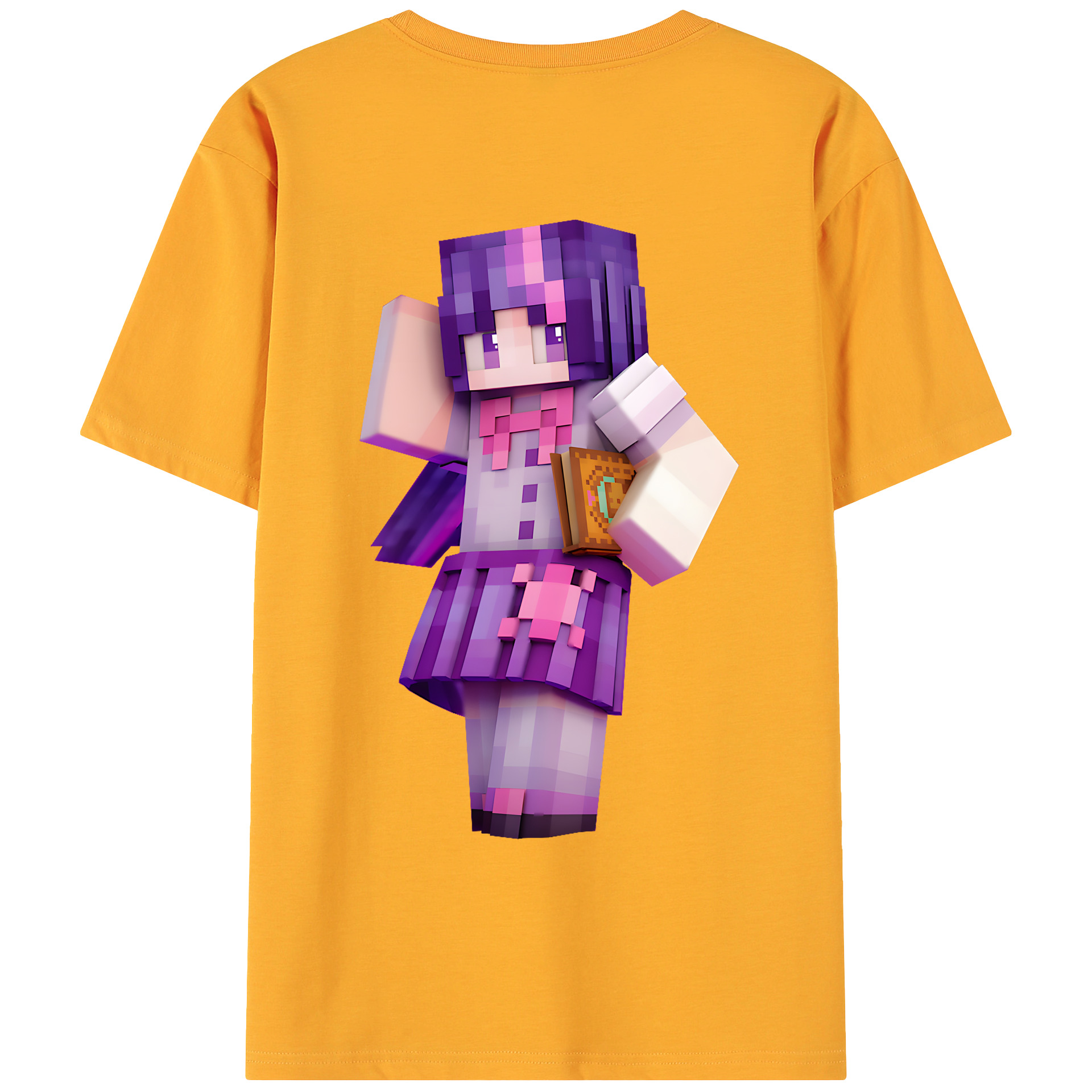 （画像用） マインクラフト ブロックの世界 Minecraft MC Block world 綿100％ メンズ半袖Tシャツ（バックプリント） 通気性