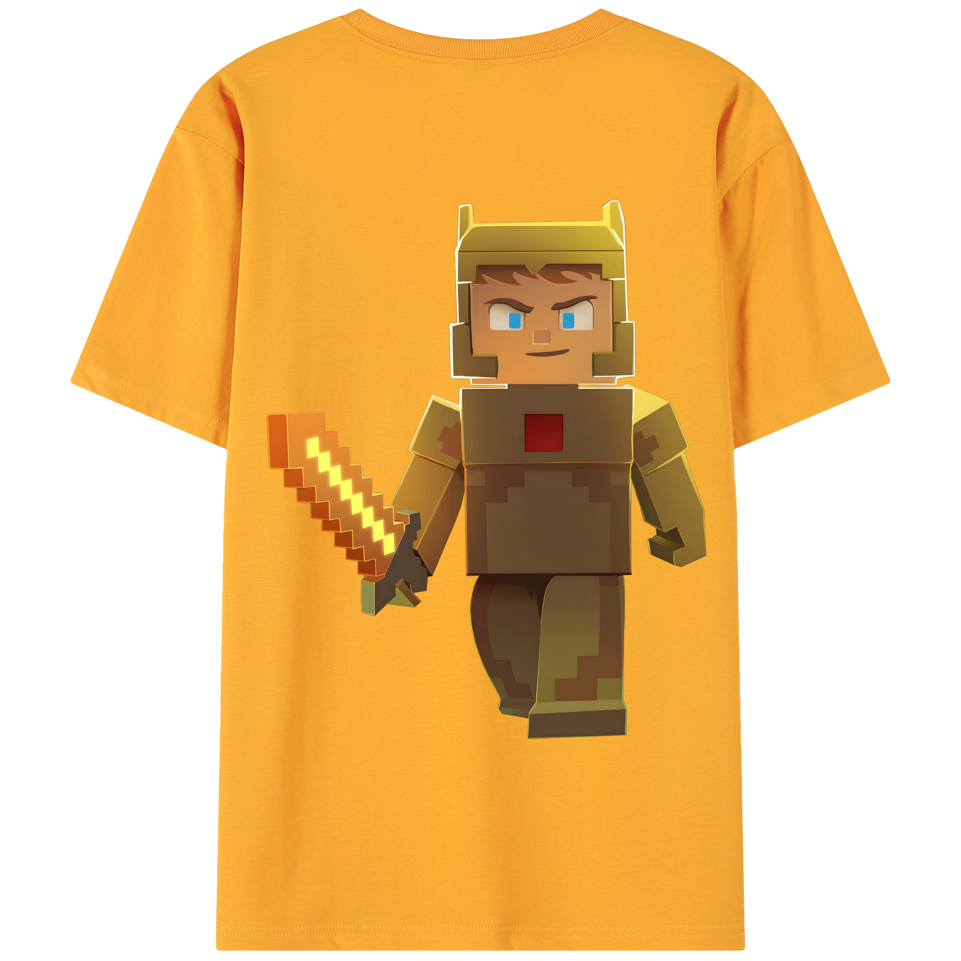 （画像用） マインクラフト ブロックの世界 Minecraft MC Block world 綿100％ メンズ半袖Tシャツ（バックプリント） 通気性