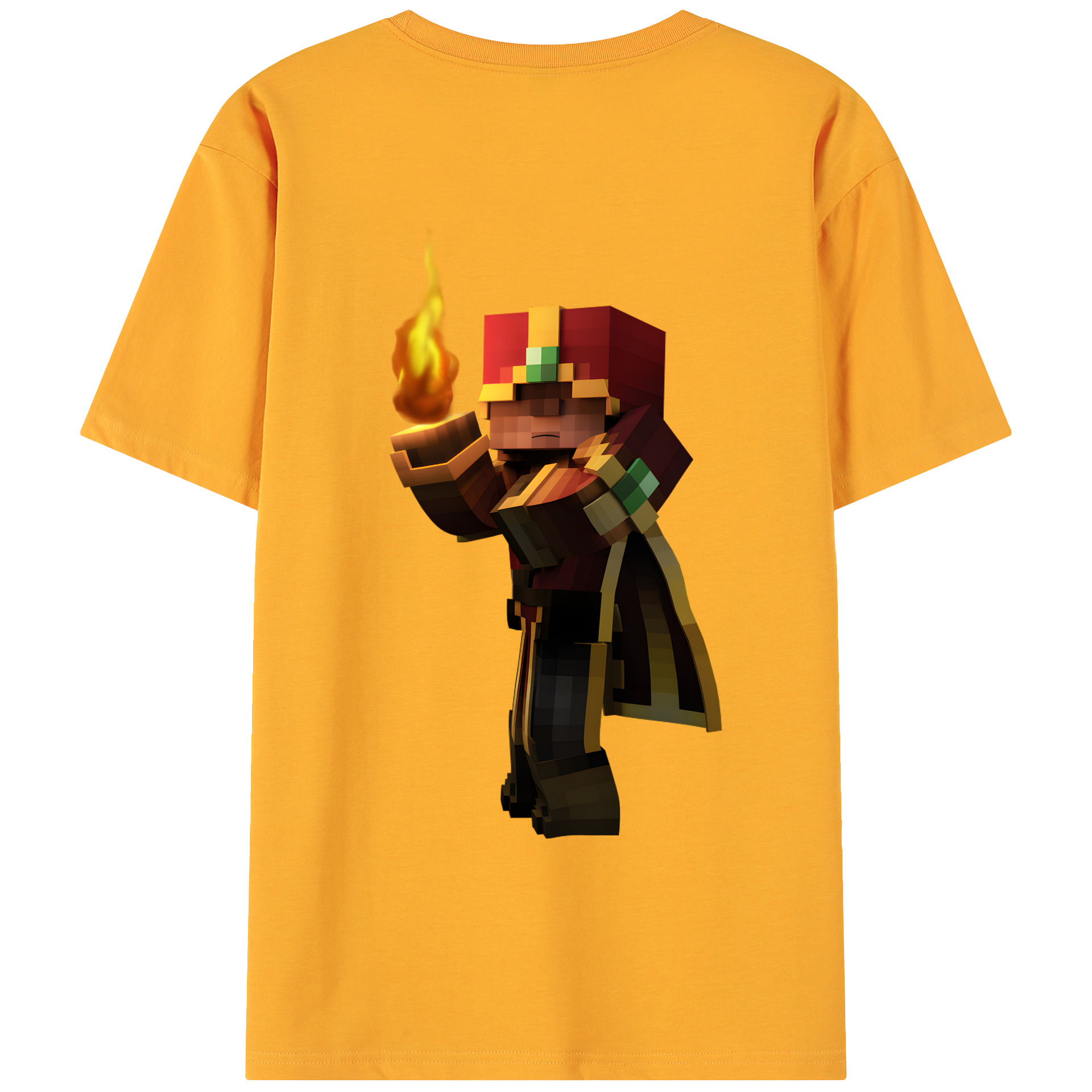 （画像用） マインクラフト ブロックの世界 Minecraft MC Block world 綿100％ メンズ半袖Tシャツ（バックプリント） 通気性
