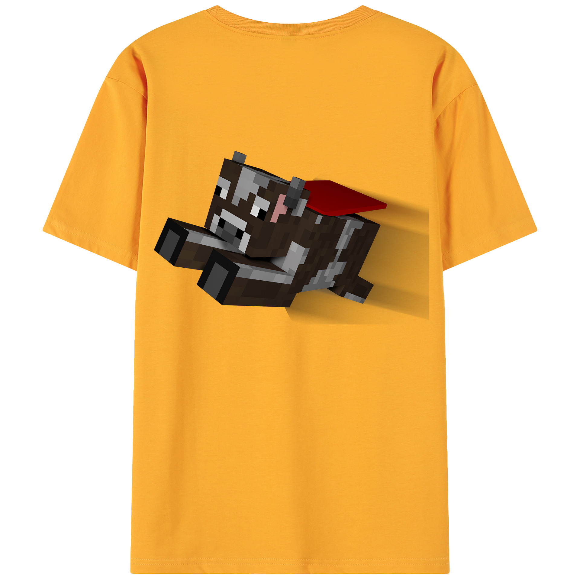 （画像用） マインクラフト ブロックの世界 Minecraft MC Block world 綿100％ メンズ半袖Tシャツ（バックプリント） 通気性