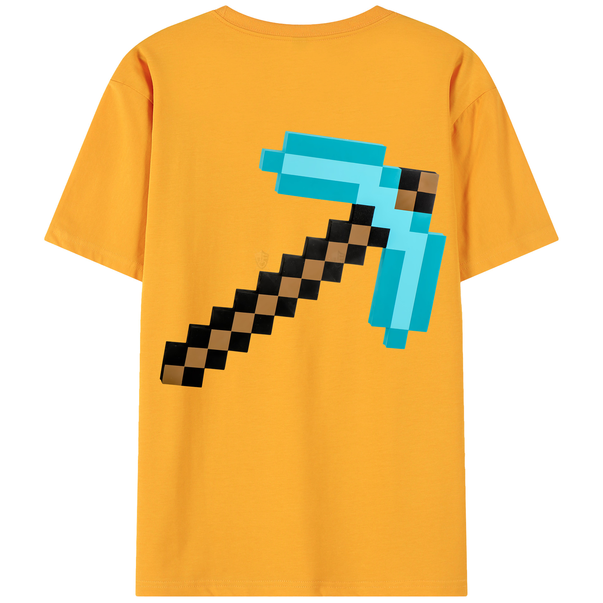 （画像用） マインクラフト ブロックの世界 Minecraft MC Block world 綿100％ メンズ半袖Tシャツ（バックプリント） 通気性