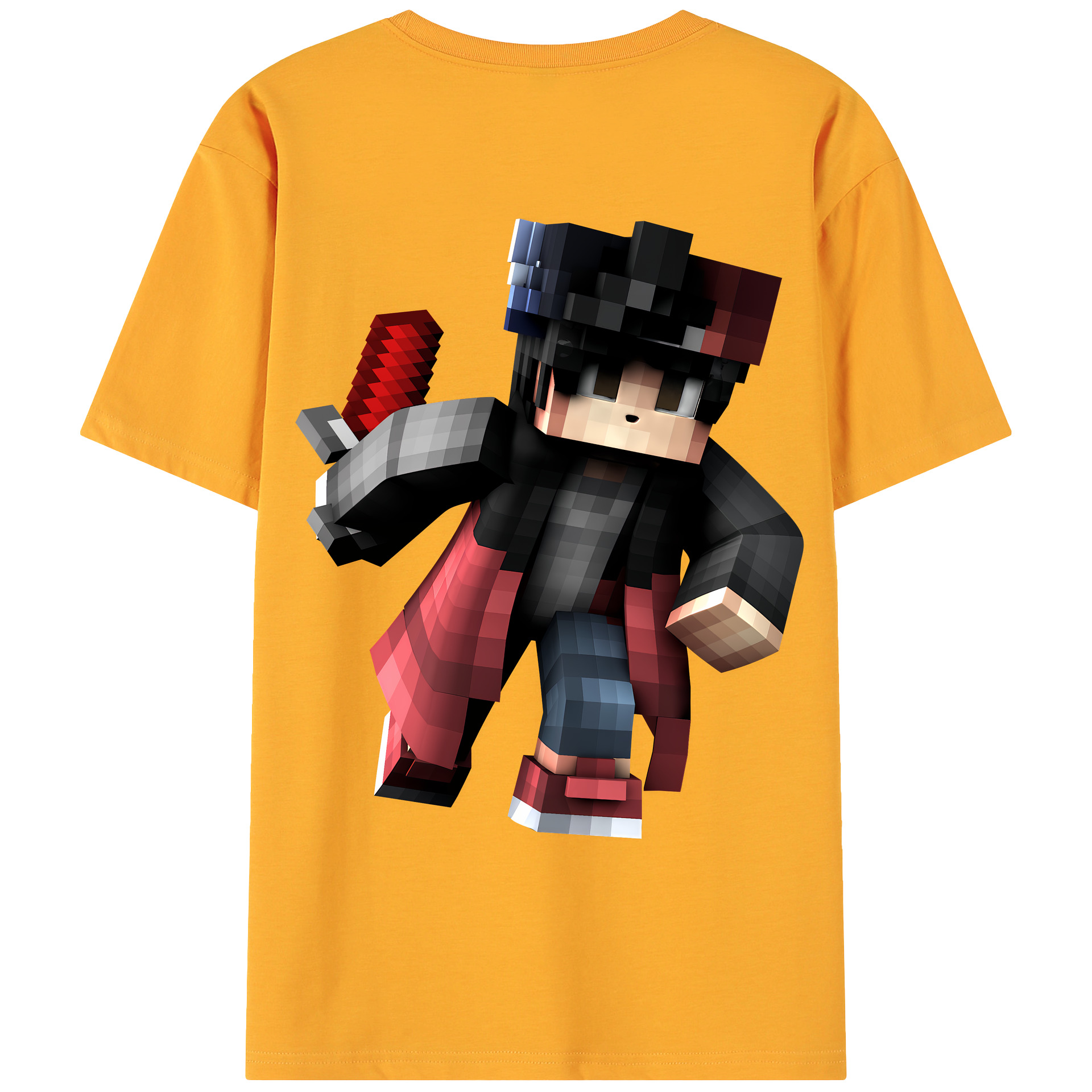 （画像用） マインクラフト ブロックの世界 Minecraft MC Block world 綿100％ メンズ半袖Tシャツ（バックプリント） 通気性