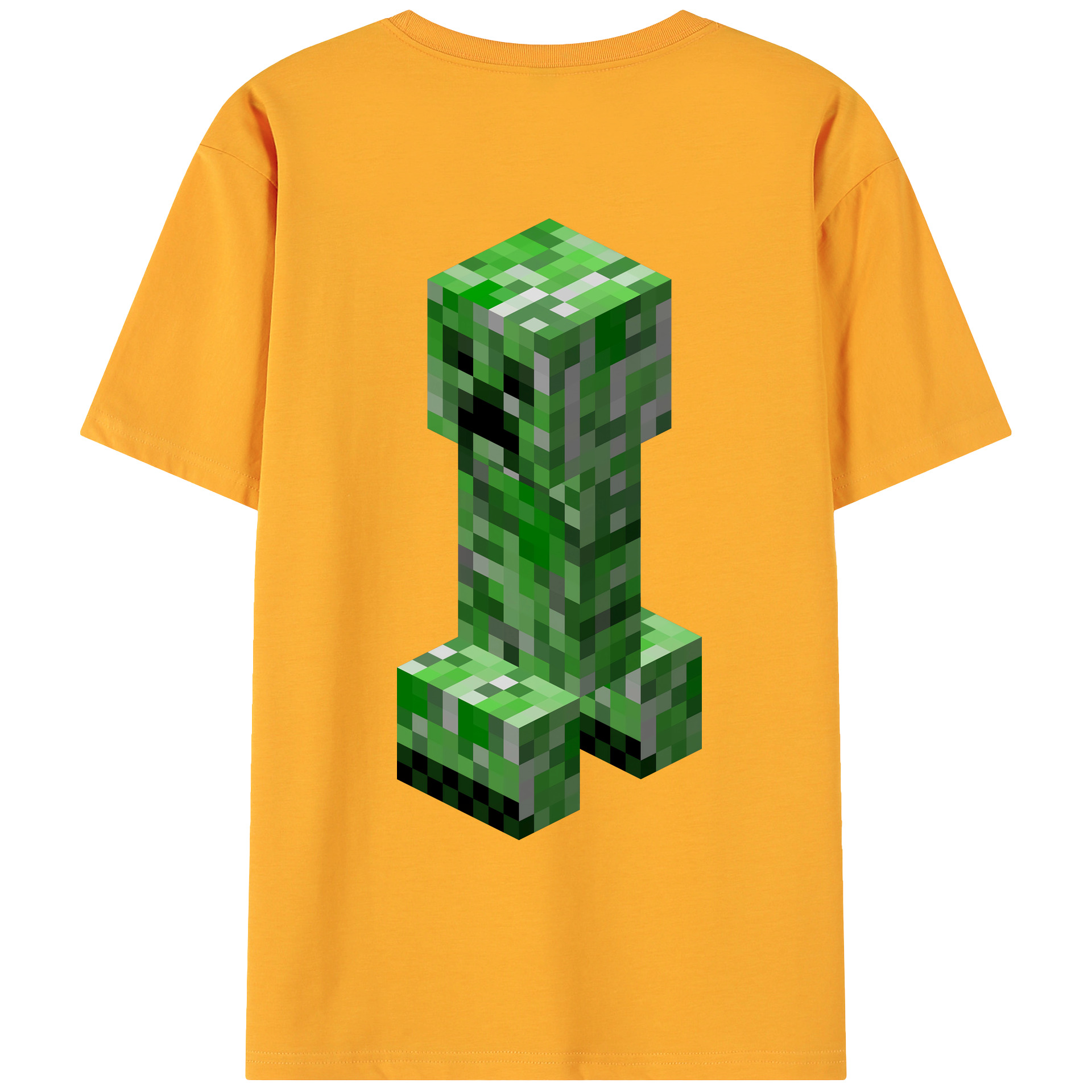 （画像用） マインクラフト ブロックの世界 Minecraft MC Block world 綿100％ メンズ半袖Tシャツ（バックプリント） 通気性