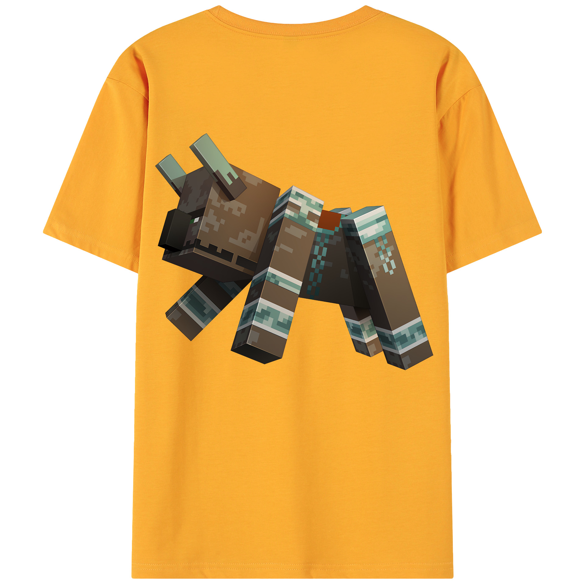 （画像用） マインクラフト ブロックの世界 Minecraft MC Block world 綿100％ メンズ半袖Tシャツ（バックプリント） 通気性