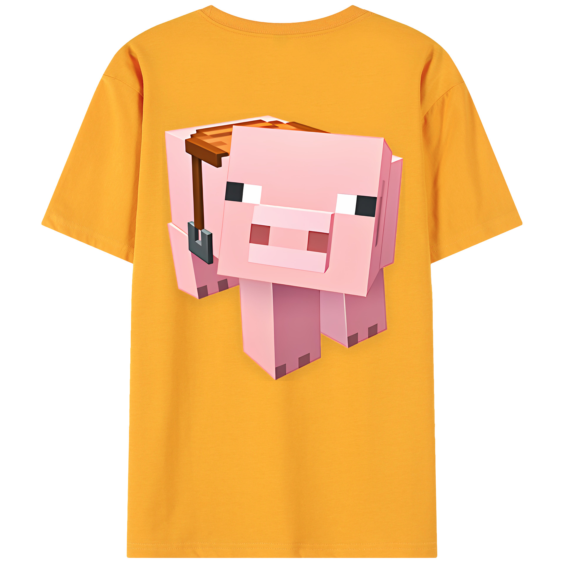 （画像用） マインクラフト ブロックの世界 Minecraft MC Block world 綿100％ メンズ半袖Tシャツ（バックプリント） 通気性