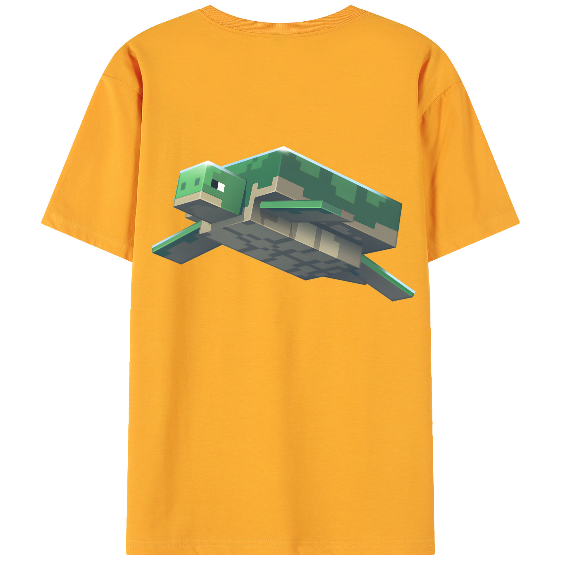 （画像用） マインクラフト ブロックの世界 Minecraft MC Block world 綿100％ メンズ半袖Tシャツ（バックプリント） 通気性