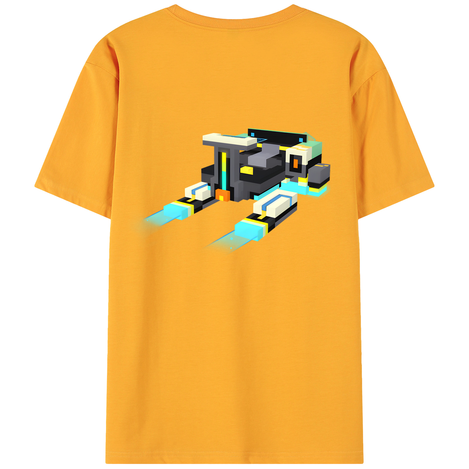 （画像用） マインクラフト ブロックの世界 Minecraft MC Block world 綿100％ メンズ半袖Tシャツ（バックプリント） 通気性