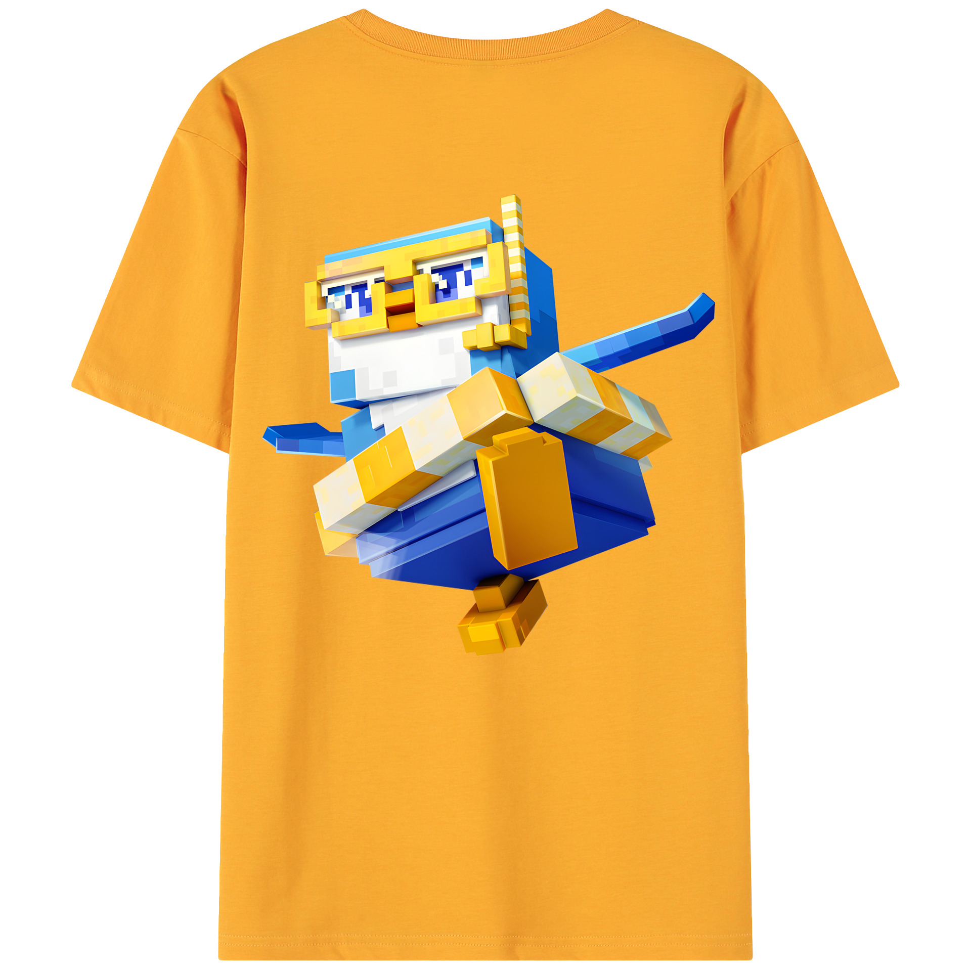 （画像用） マインクラフト ブロックの世界 Minecraft MC Block world 綿100％ メンズ半袖Tシャツ（バックプリント） 通気性