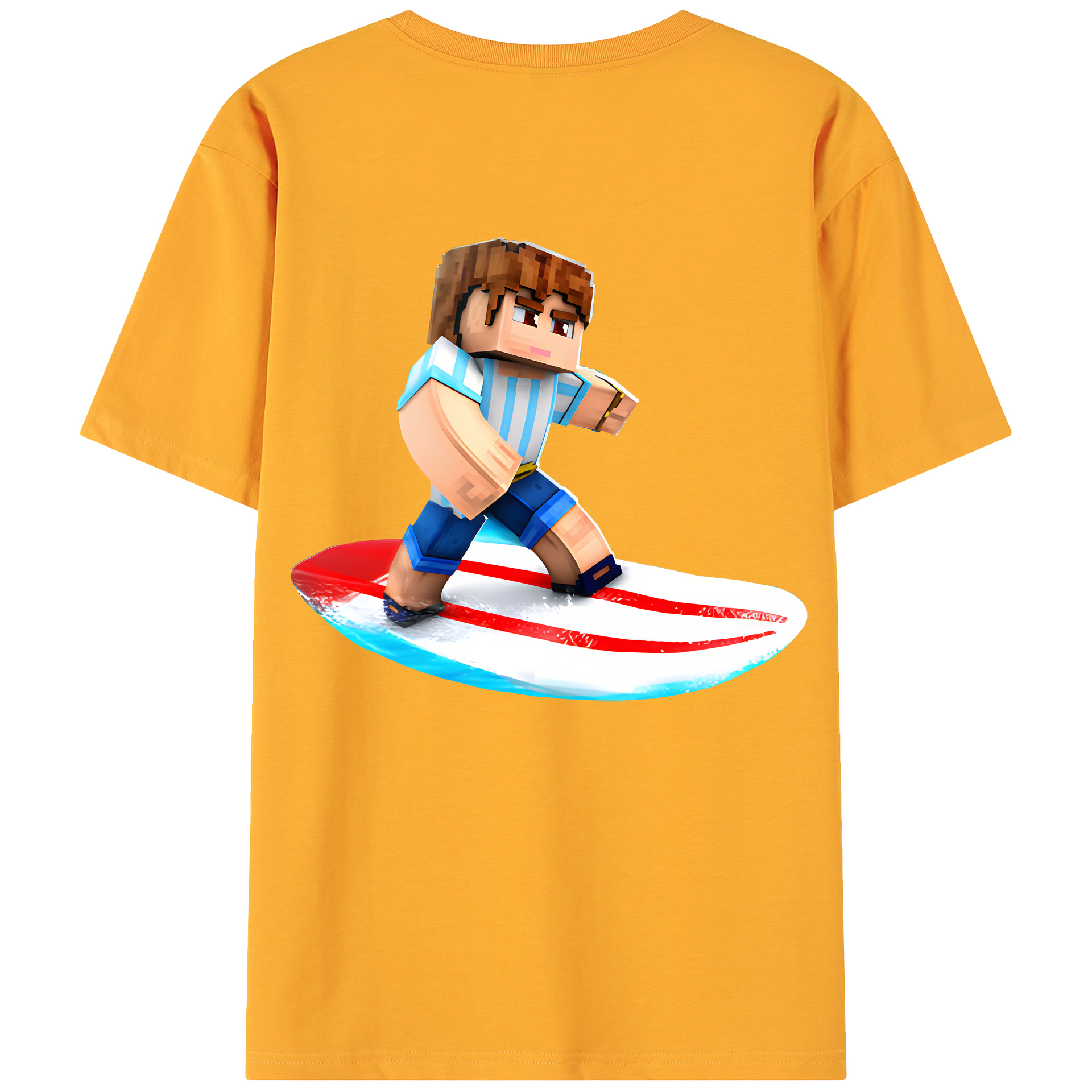 （画像用） マインクラフト ブロックの世界 Minecraft MC Block world 綿100％ メンズ半袖Tシャツ（バックプリント） 通気性