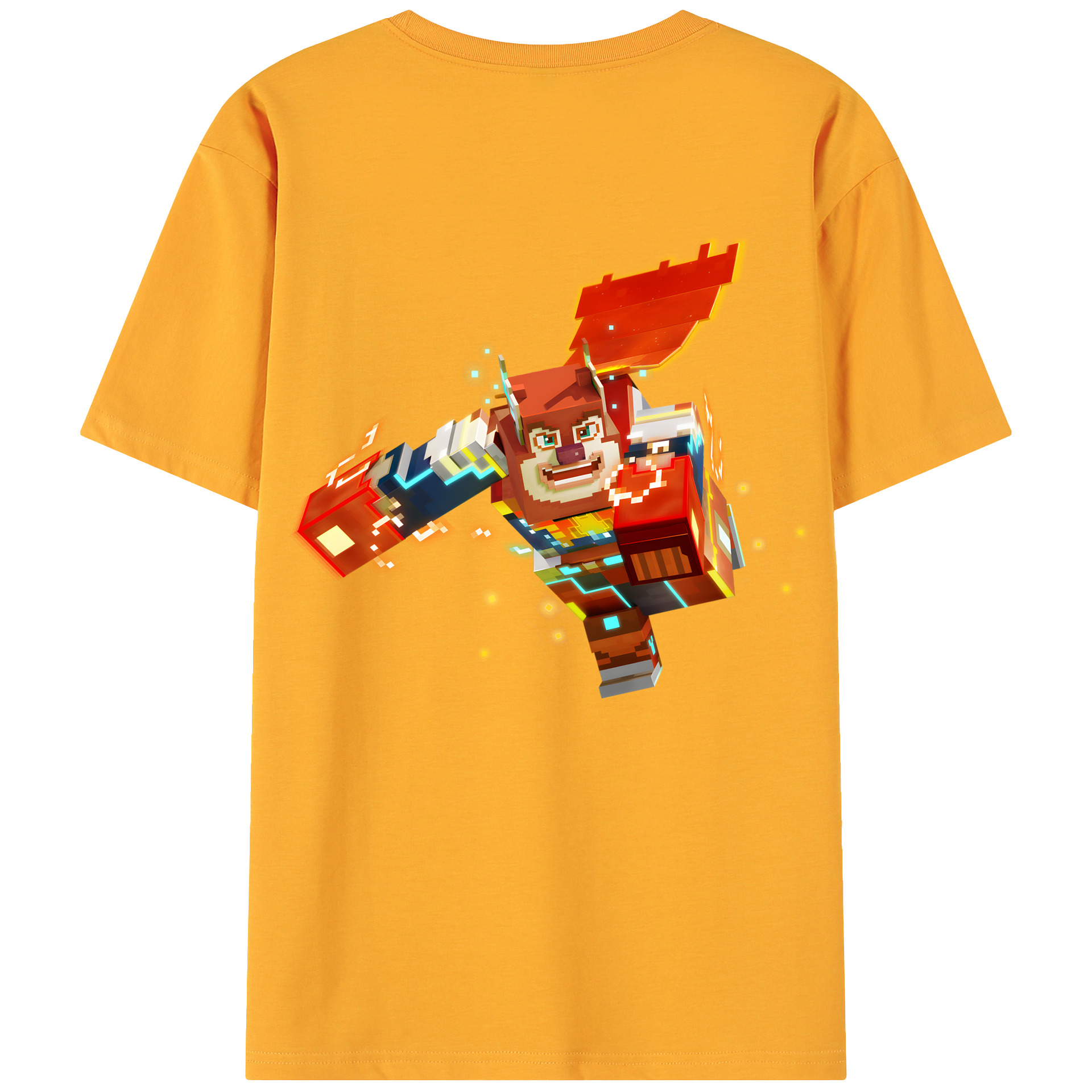 （画像用） マインクラフト ブロックの世界 Minecraft MC Block world 綿100％ メンズ半袖Tシャツ（バックプリント） 通気性