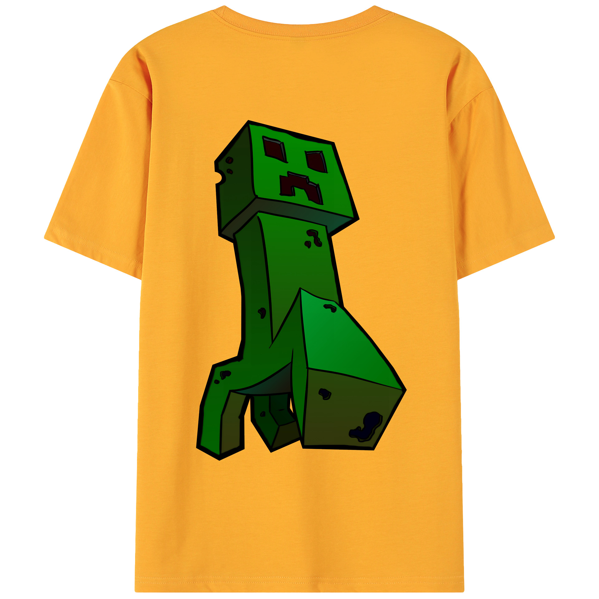 （画像用） マインクラフト ブロックの世界 Minecraft MC Block world 綿100％ メンズ半袖Tシャツ（バックプリント） 通気性