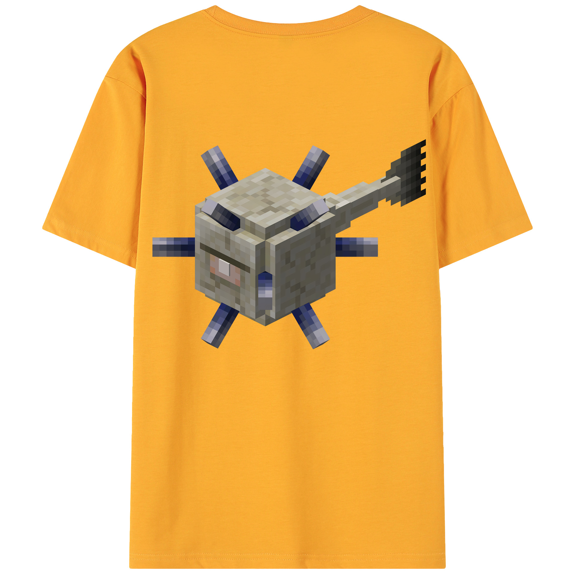 （画像用） マインクラフト ブロックの世界 Minecraft MC Block world 綿100％ メンズ半袖Tシャツ（バックプリント） 通気性