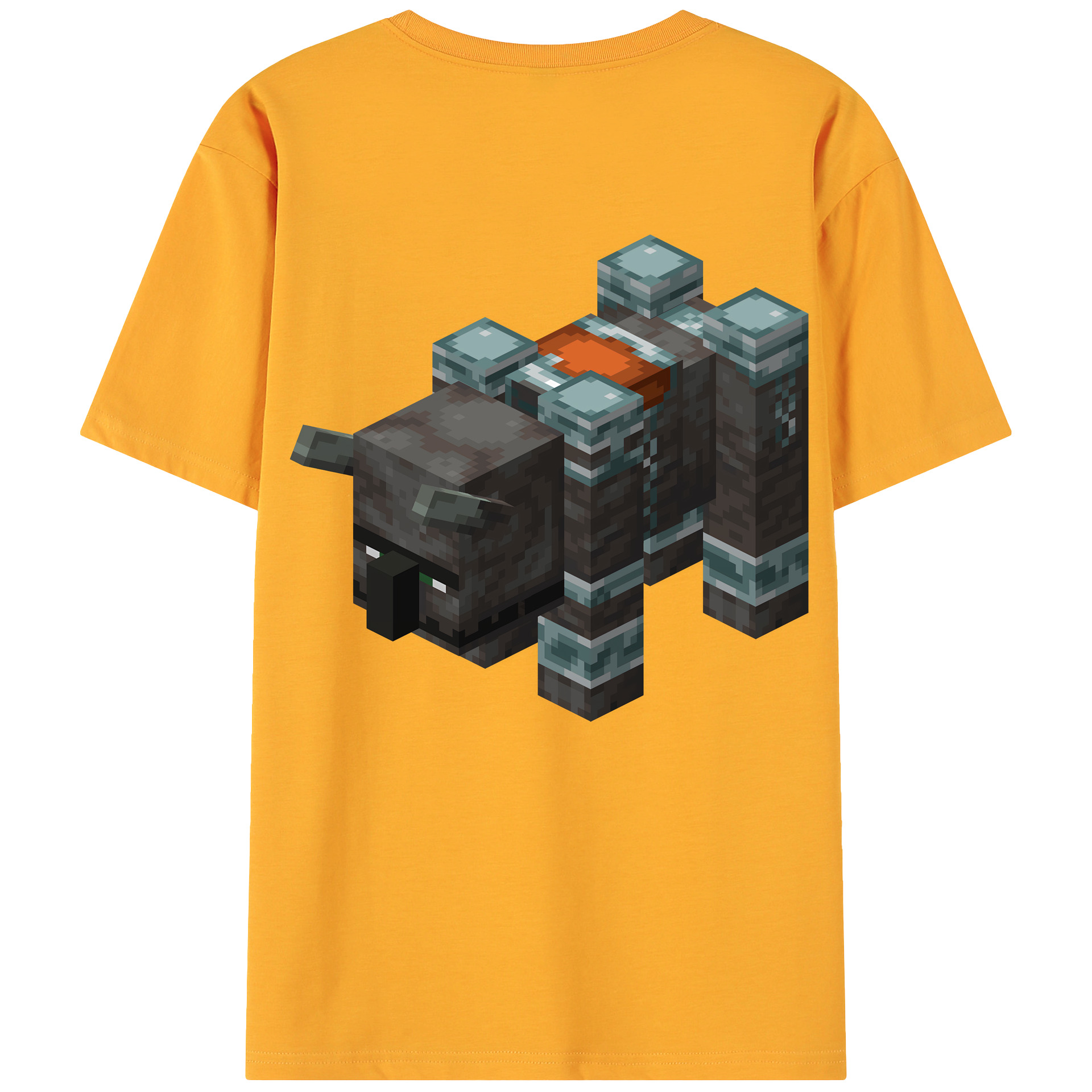 （画像用） マインクラフト ブロックの世界 Minecraft MC Block world 綿100％ メンズ半袖Tシャツ（バックプリント） 通気性