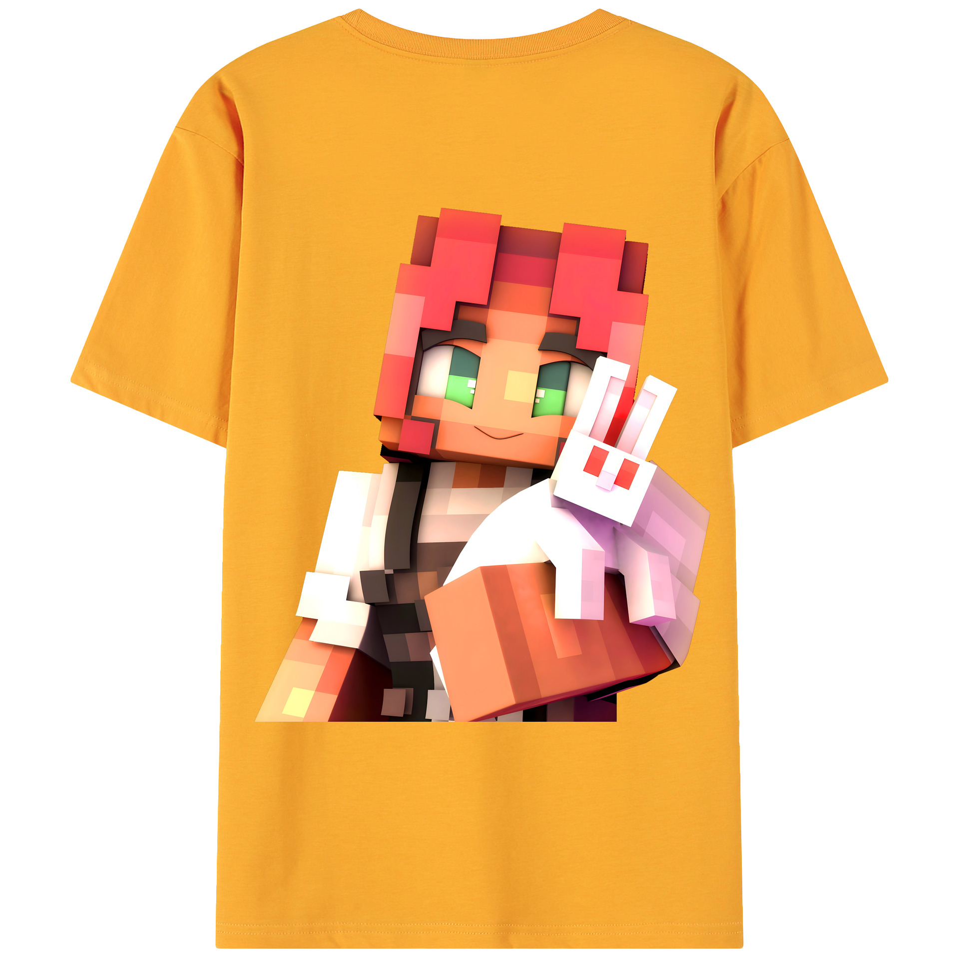 （画像用） マインクラフト ブロックの世界 Minecraft MC Block world 綿100％ メンズ半袖Tシャツ（バックプリント） 通気性