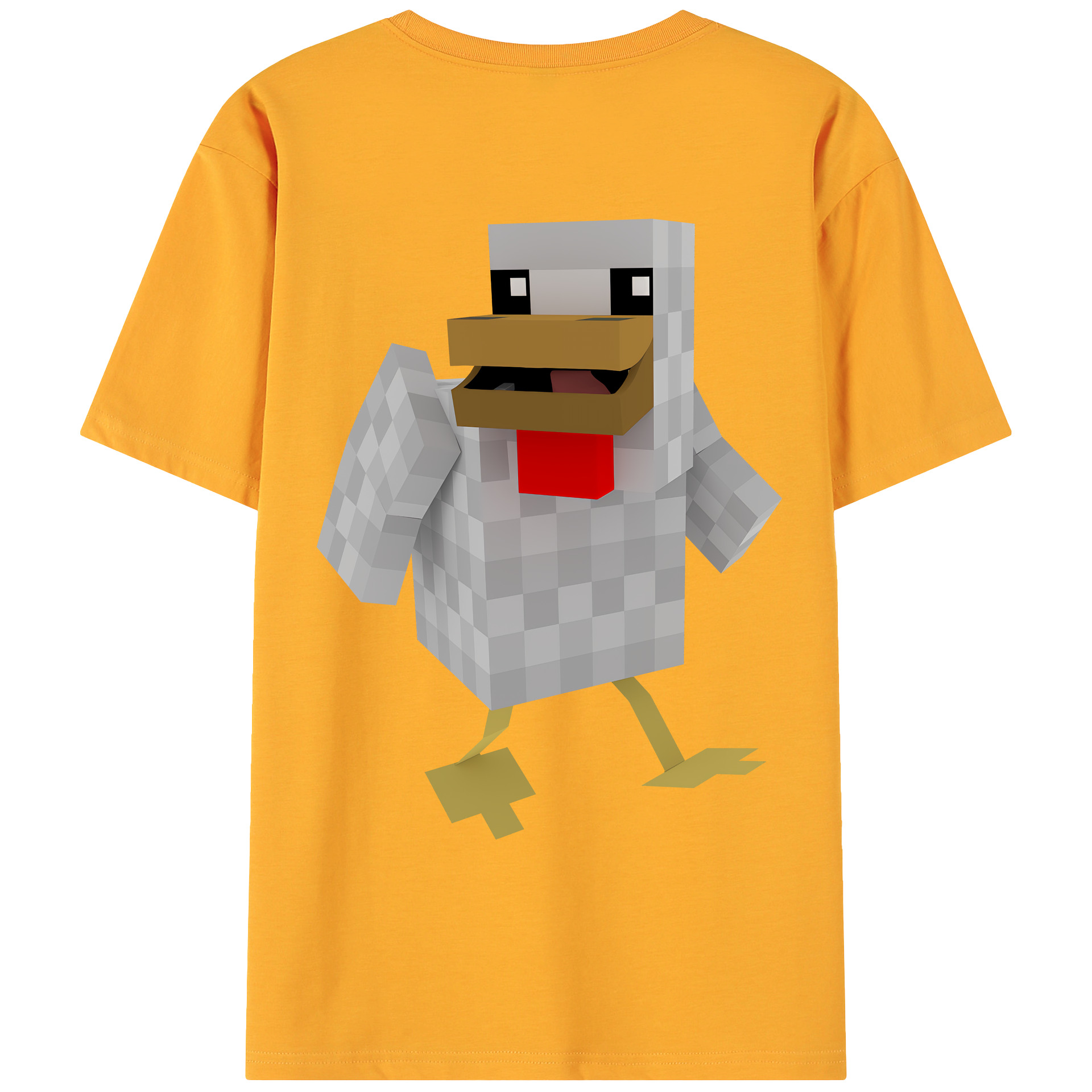 （画像用） マインクラフト ブロックの世界 Minecraft MC Block world 綿100％ メンズ半袖Tシャツ（バックプリント） 通気性