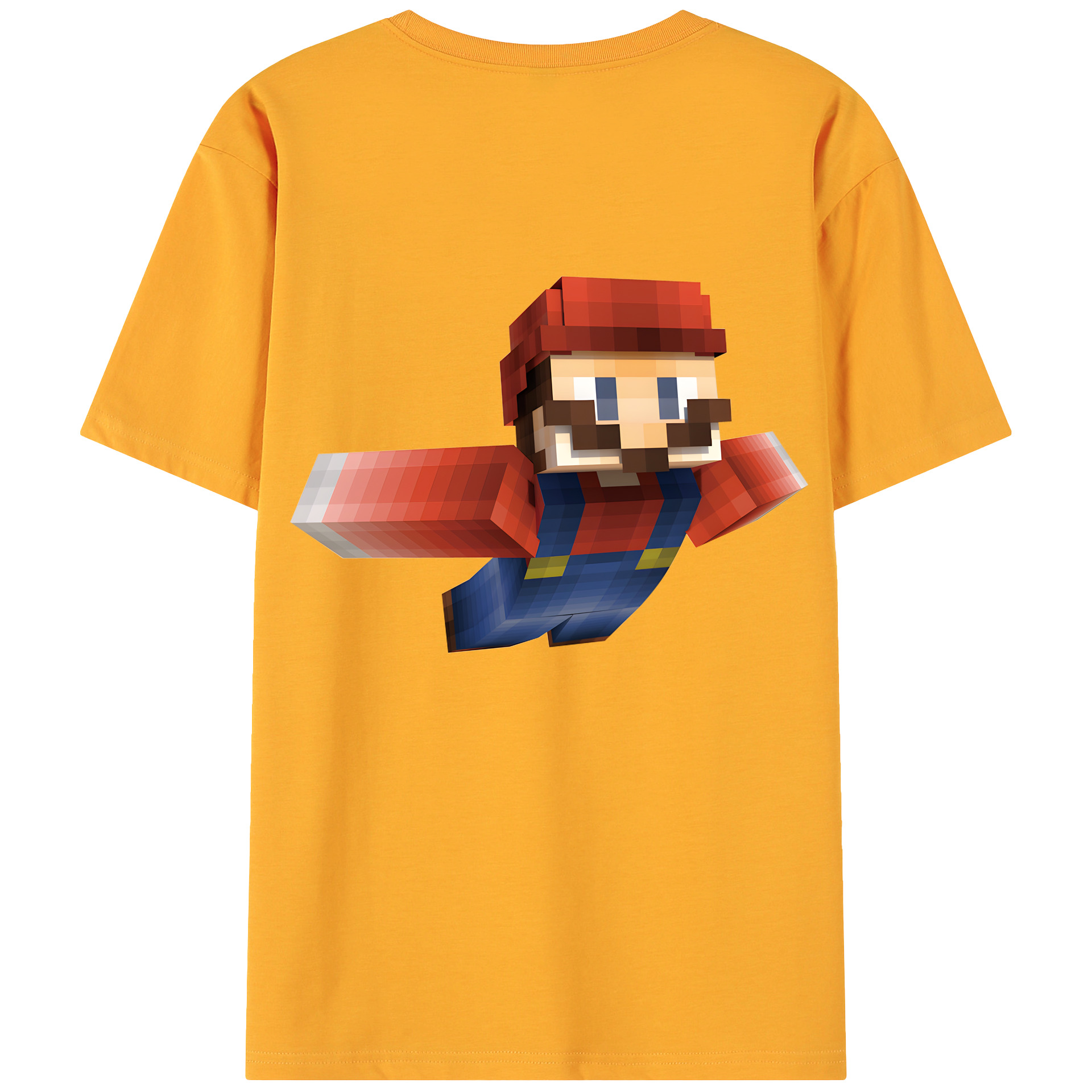（画像用） マインクラフト ブロックの世界 Minecraft MC Block world 綿100％ メンズ半袖Tシャツ（バックプリント） 通気性