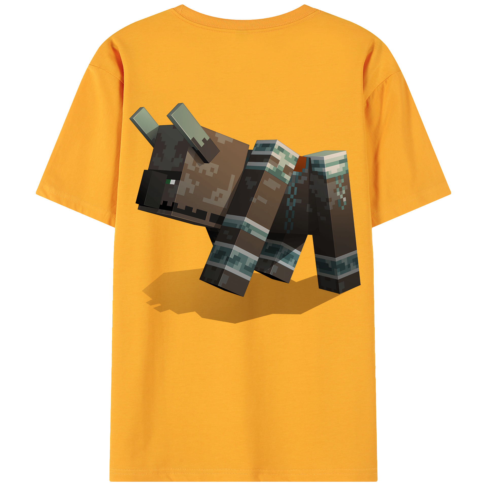 （画像用） マインクラフト ブロックの世界 Minecraft MC Block world 綿100％ メンズ半袖Tシャツ（バックプリント） 通気性